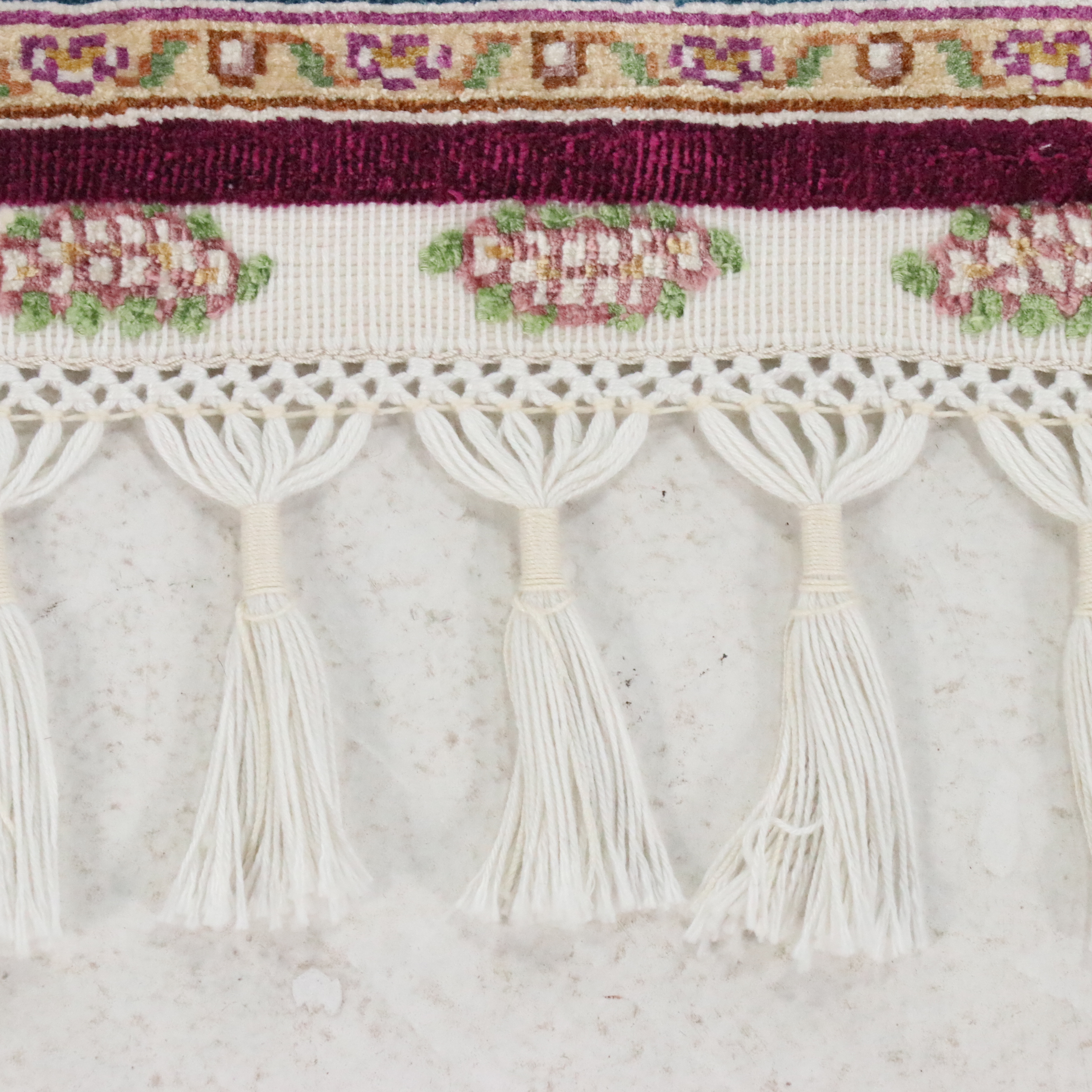 3'6 x 5'7 Hand-Knotted Persian Qom Silk Area Rug