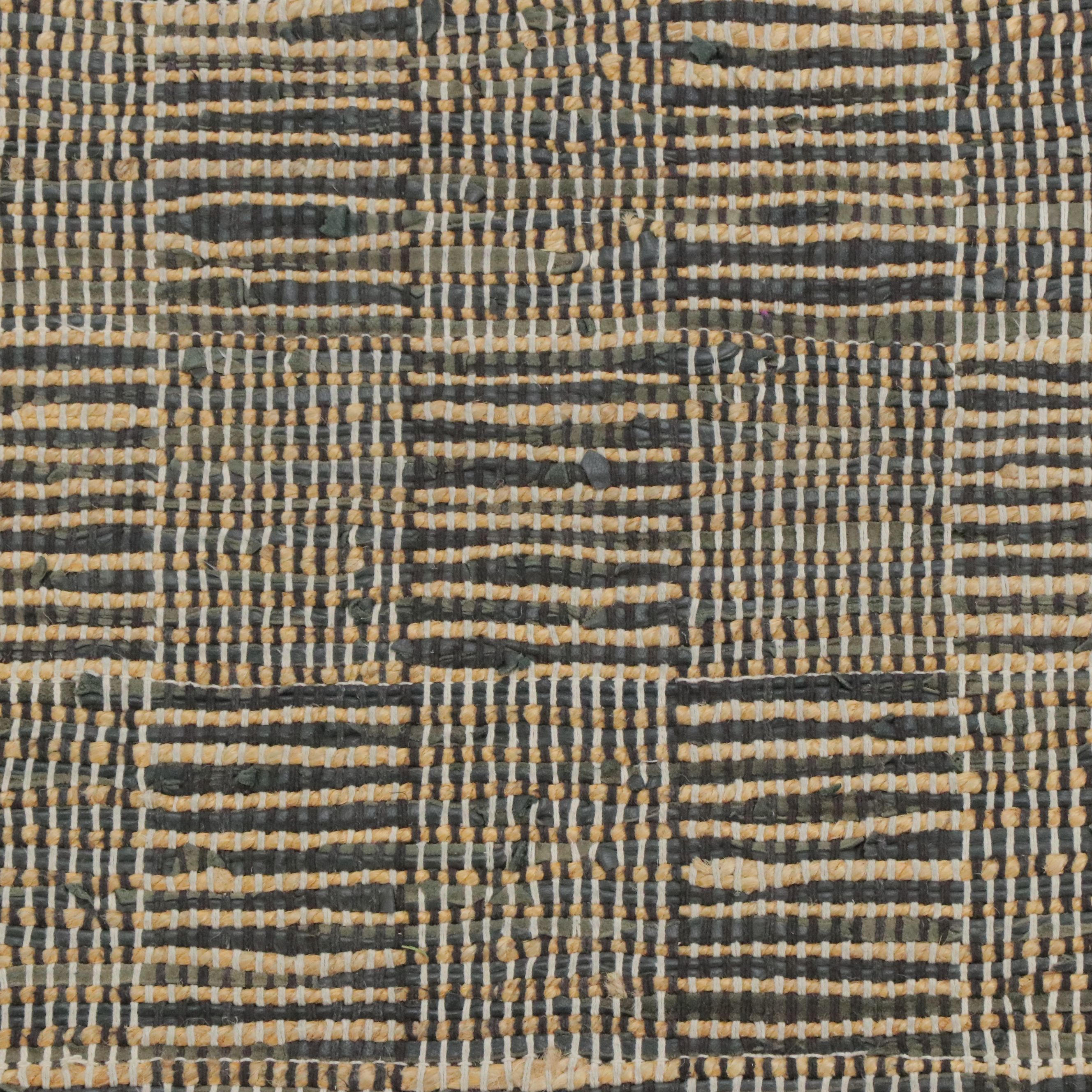 1'9 x 3' Handwoven Mixed Fiber Striped Check Accent Rug