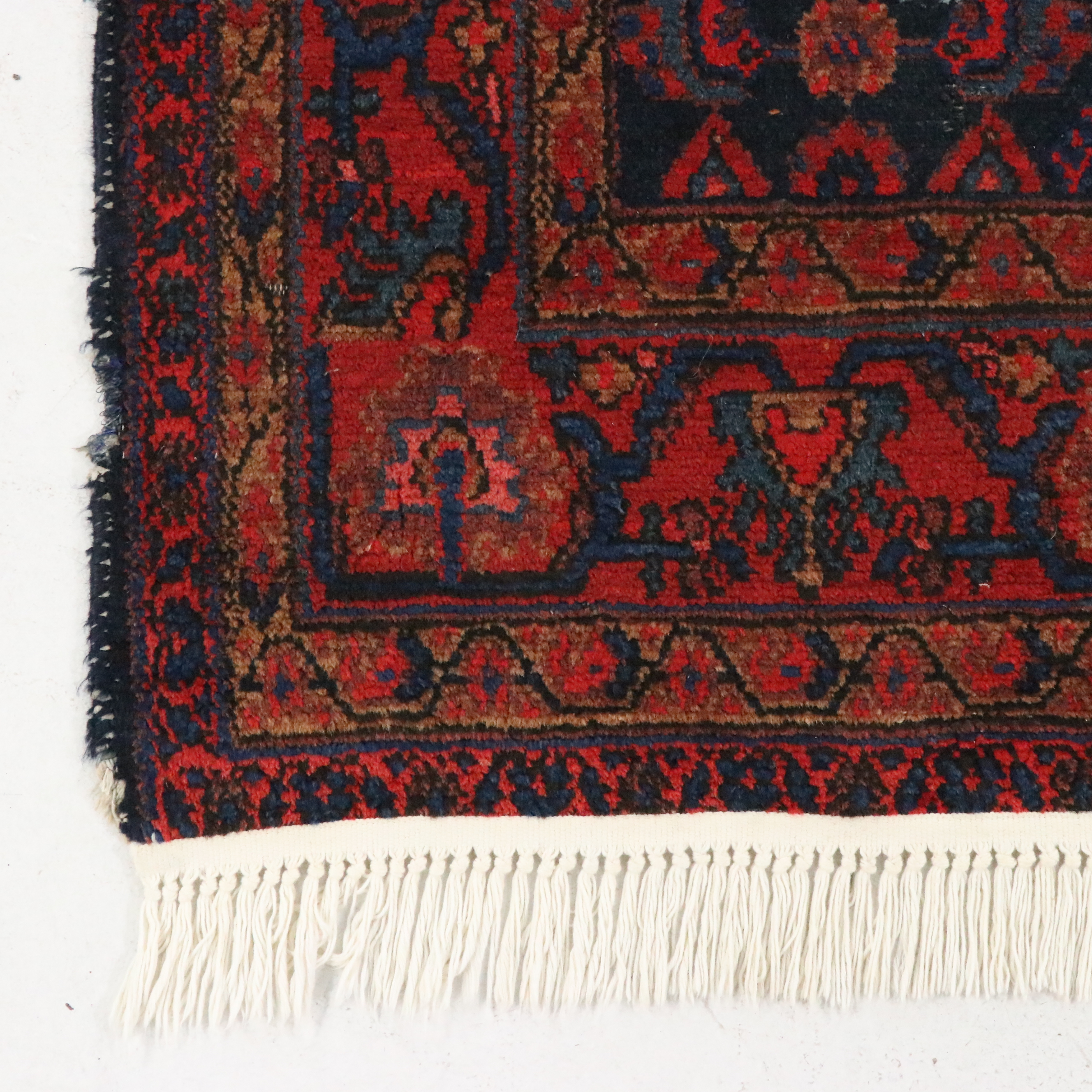 3'8 x 17'1 Hand-Knotted Persian Hamadan Carpet Runner Long Rug