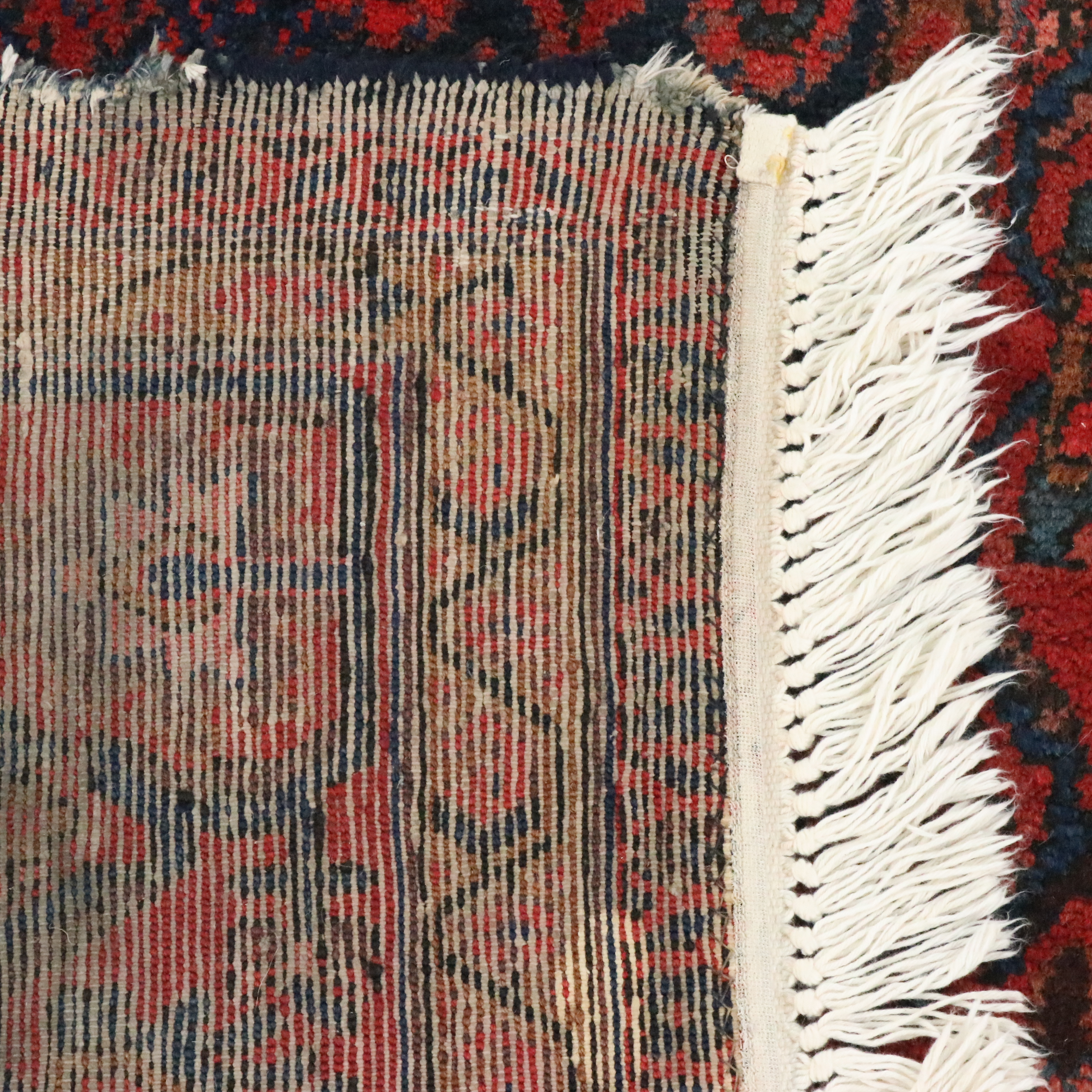 3'8 x 17'1 Hand-Knotted Persian Hamadan Carpet Runner Long Rug