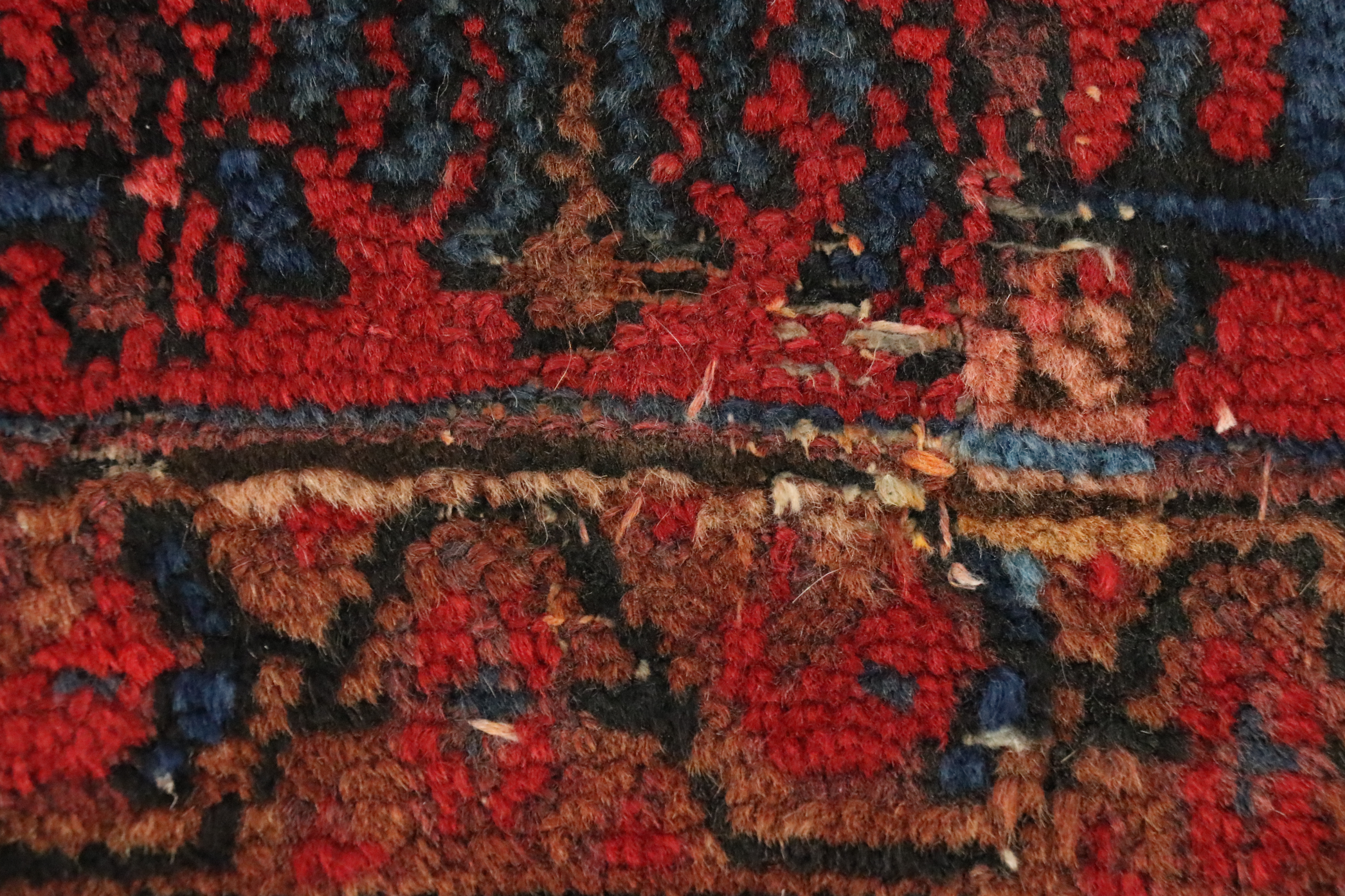 3'8 x 17'1 Hand-Knotted Persian Hamadan Carpet Runner Long Rug