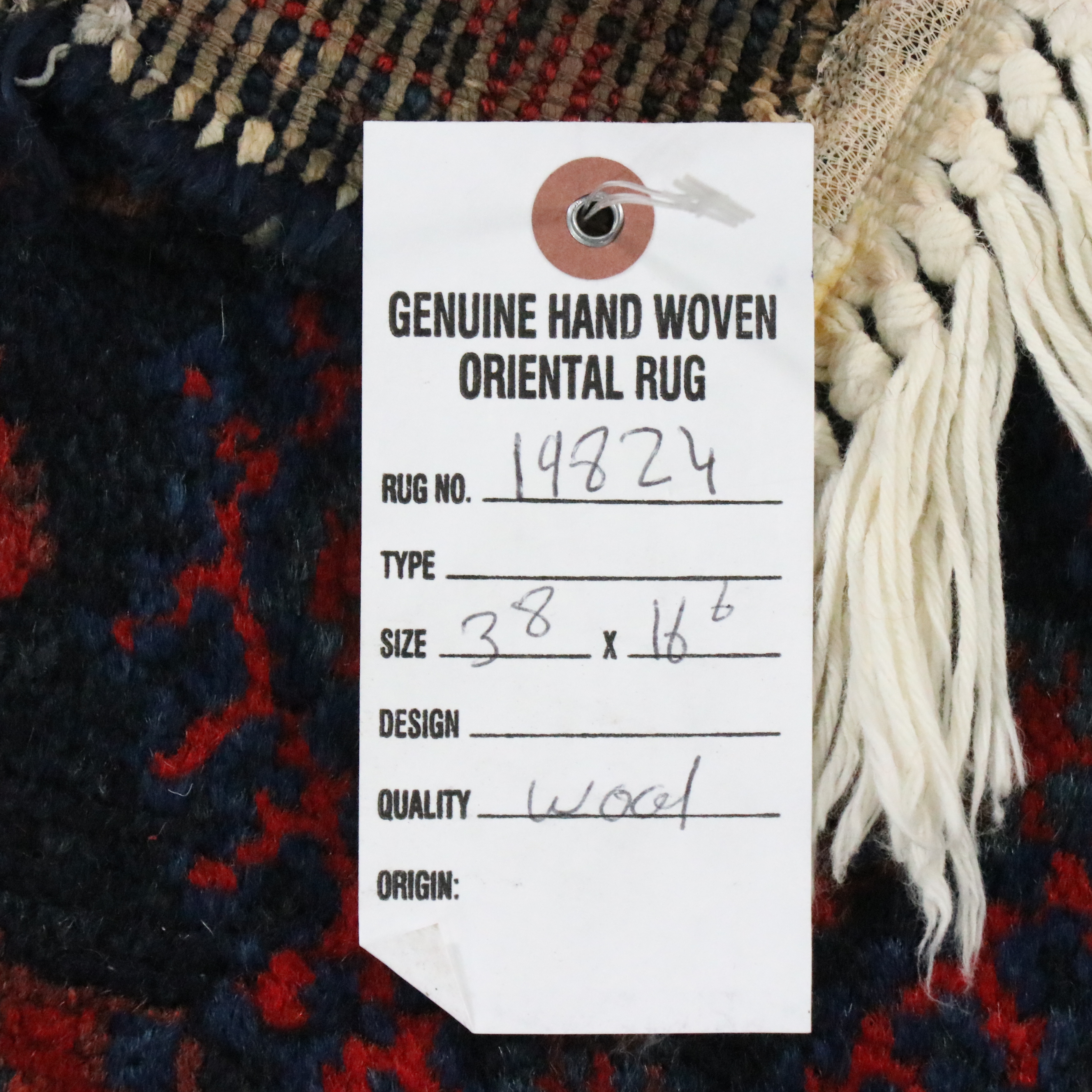 3'8 x 17'1 Hand-Knotted Persian Hamadan Carpet Runner Long Rug