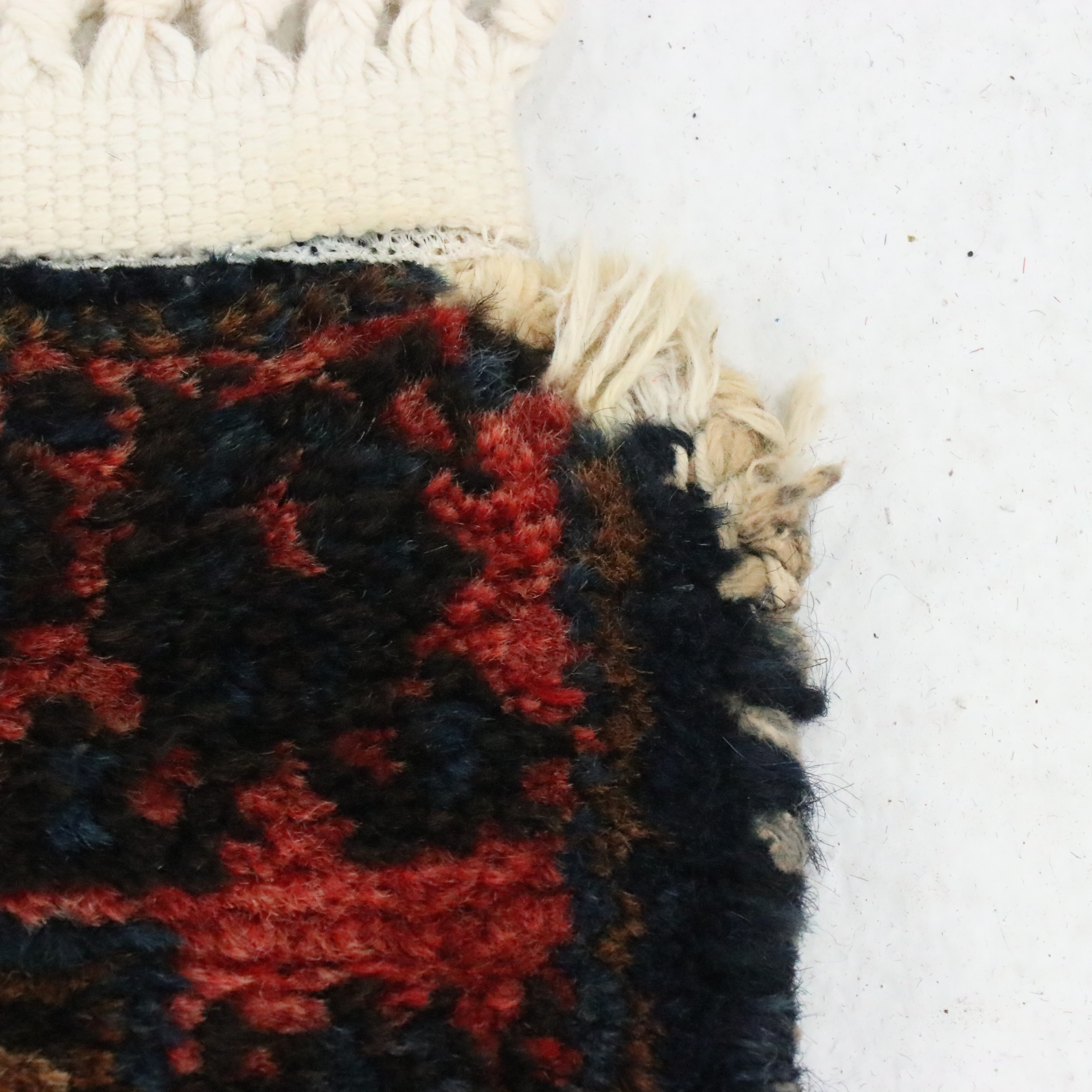 3'8 x 17'1 Hand-Knotted Persian Hamadan Carpet Runner Long Rug