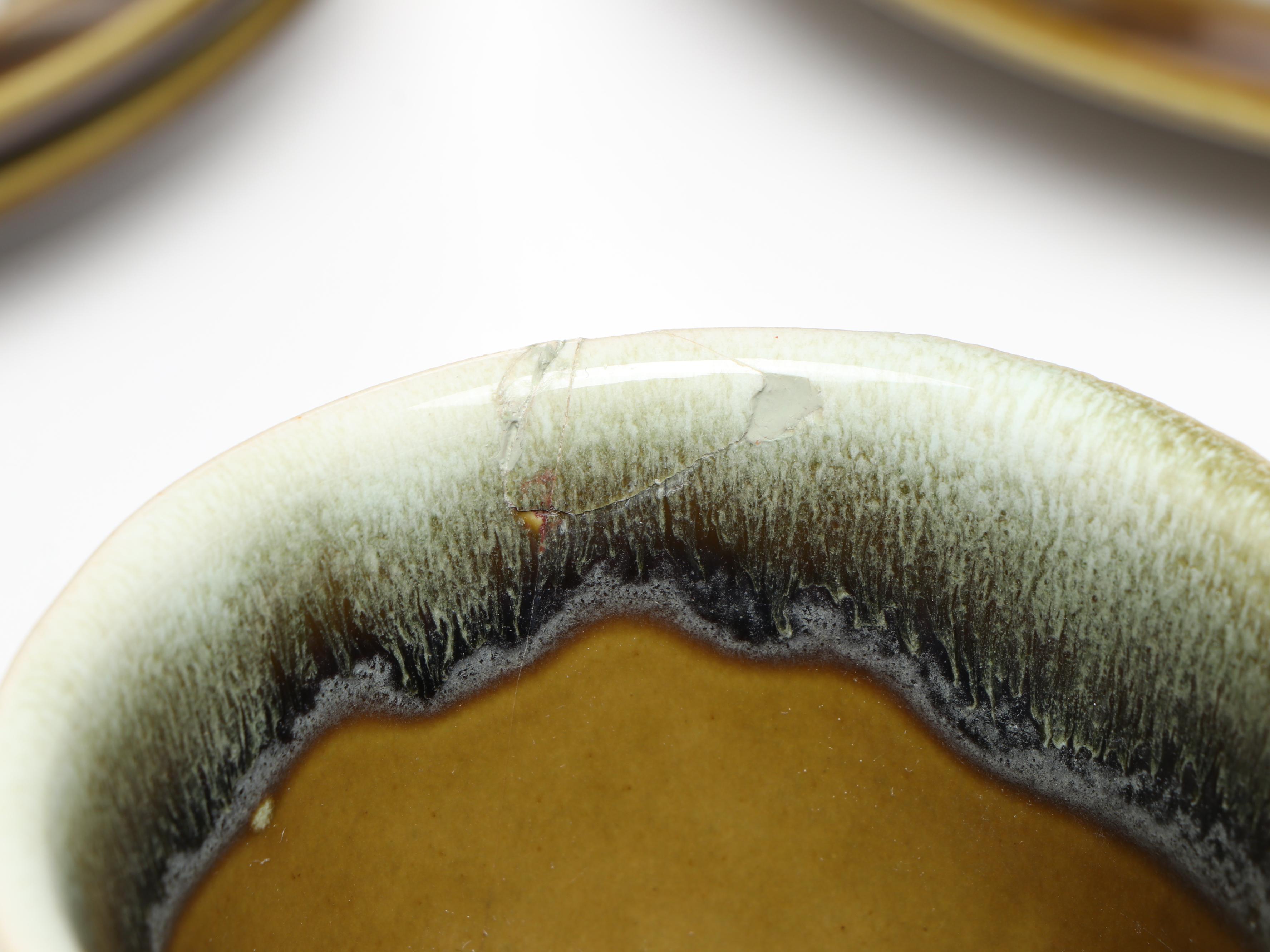 Pfaltzgraff Mid Century Modern Style "Copper Green" Stoneware Dinnerwar