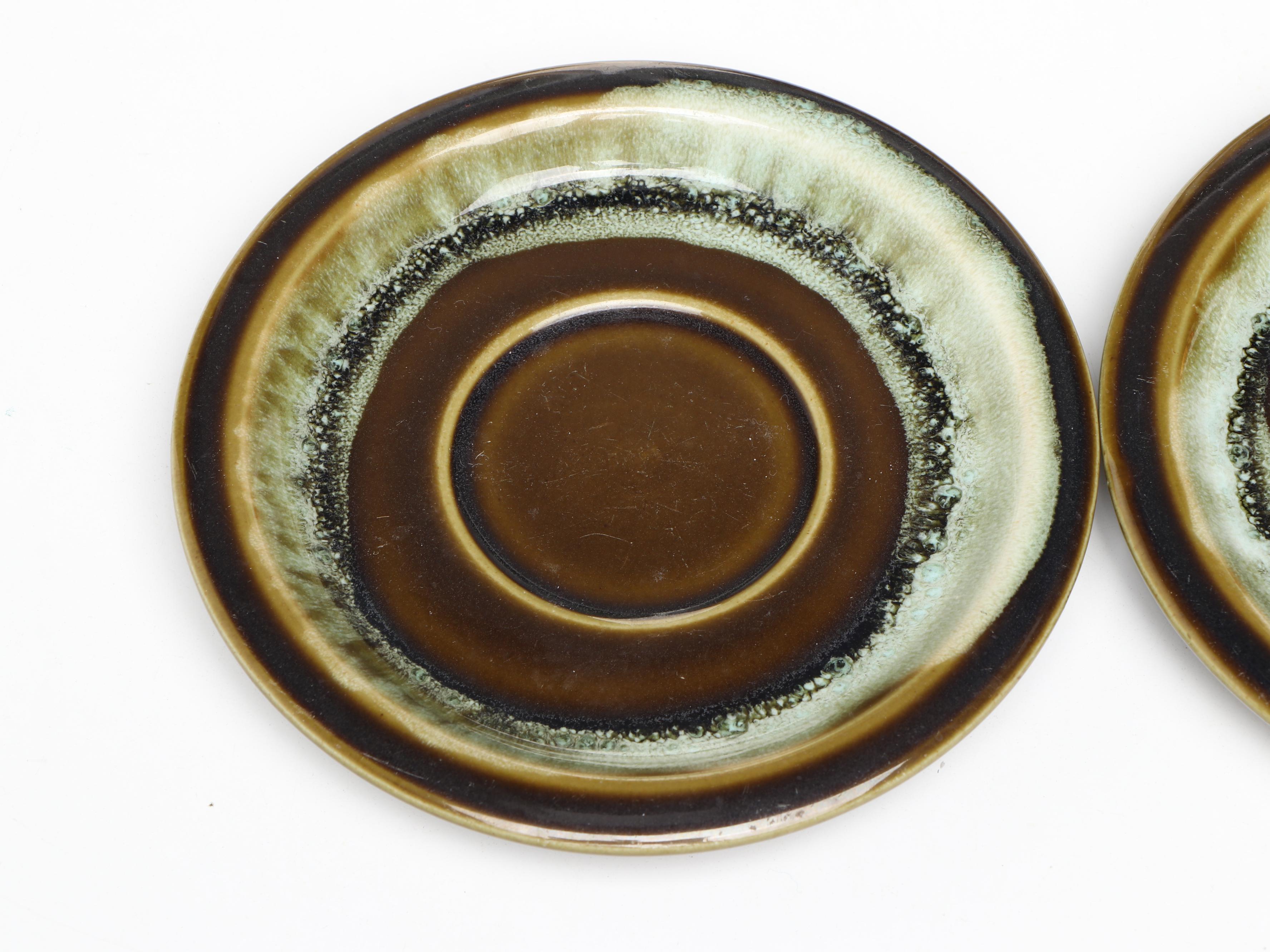 Pfaltzgraff Mid Century Modern Style "Copper Green" Stoneware Dinnerwar