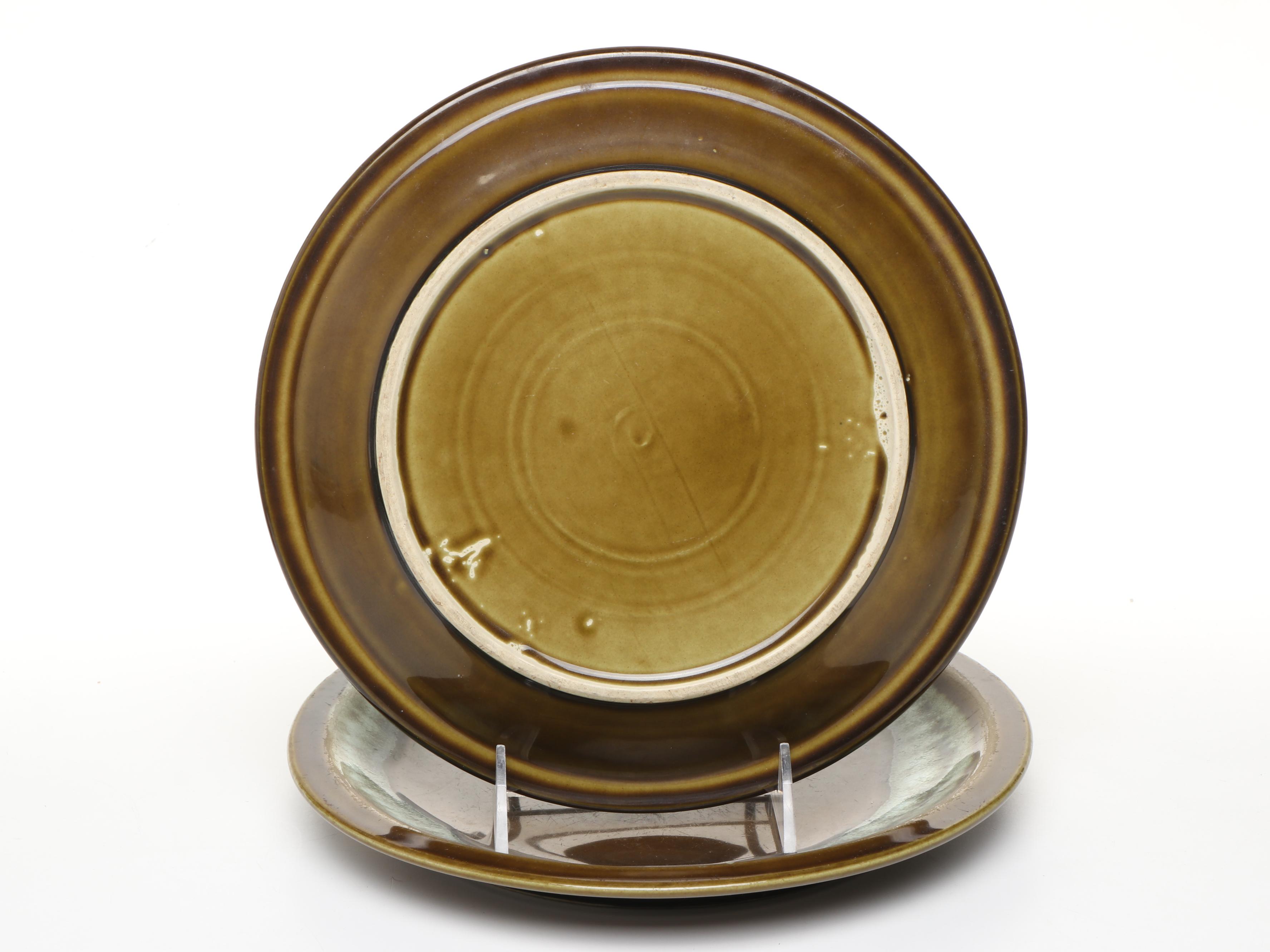 Pfaltzgraff Mid Century Modern Style "Copper Green" Stoneware Dinnerwar