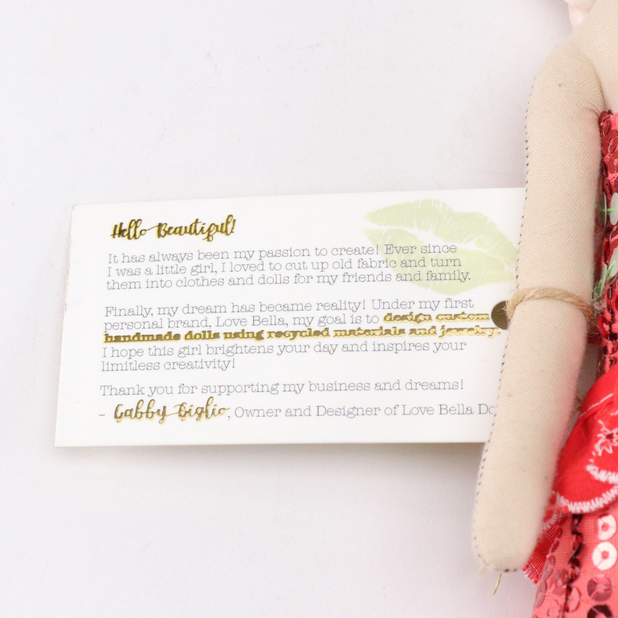 Hand-Made Sequin Coral Pink Mermaid Doll by Love Bella Dolls