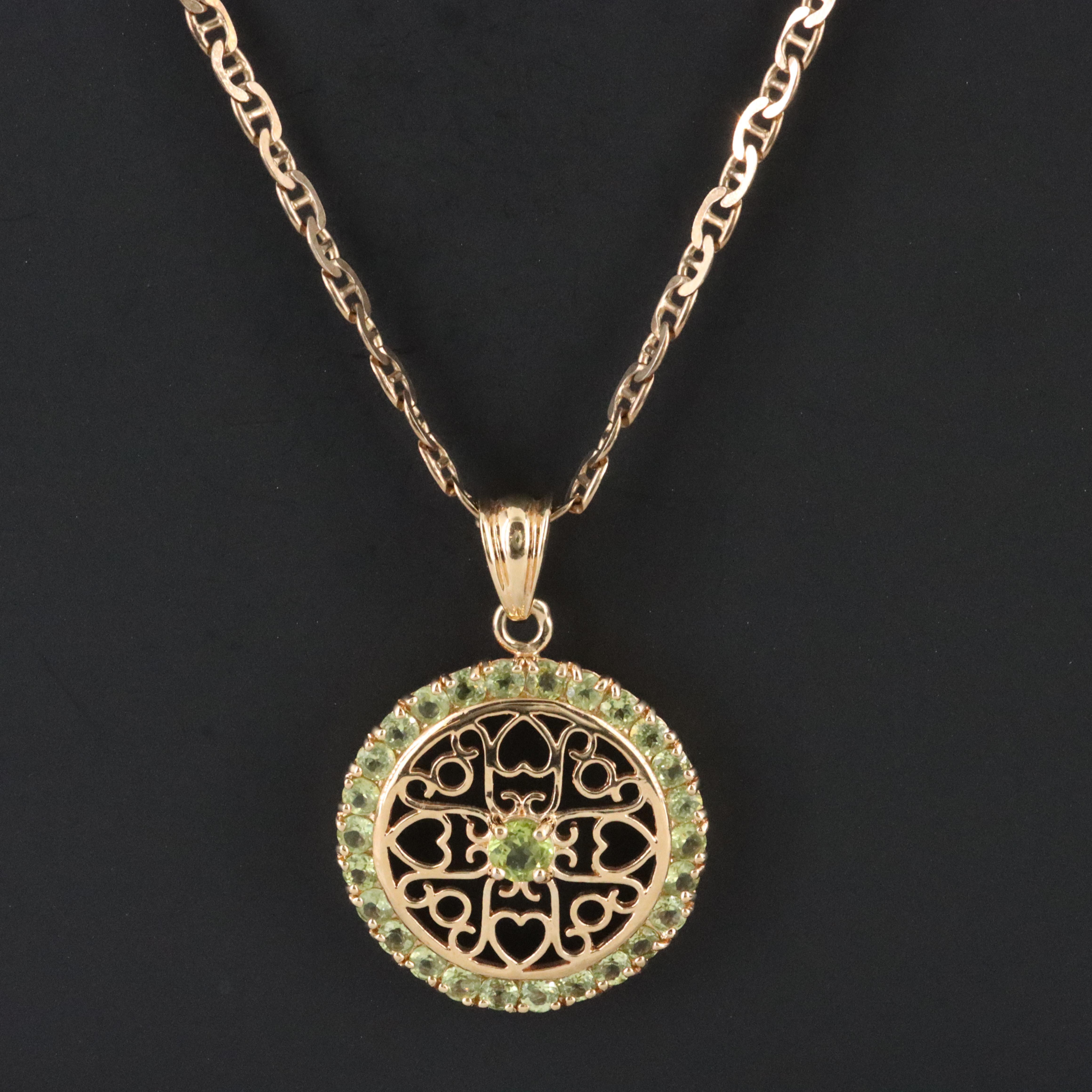 Sterling Peridot Pendant Necklace