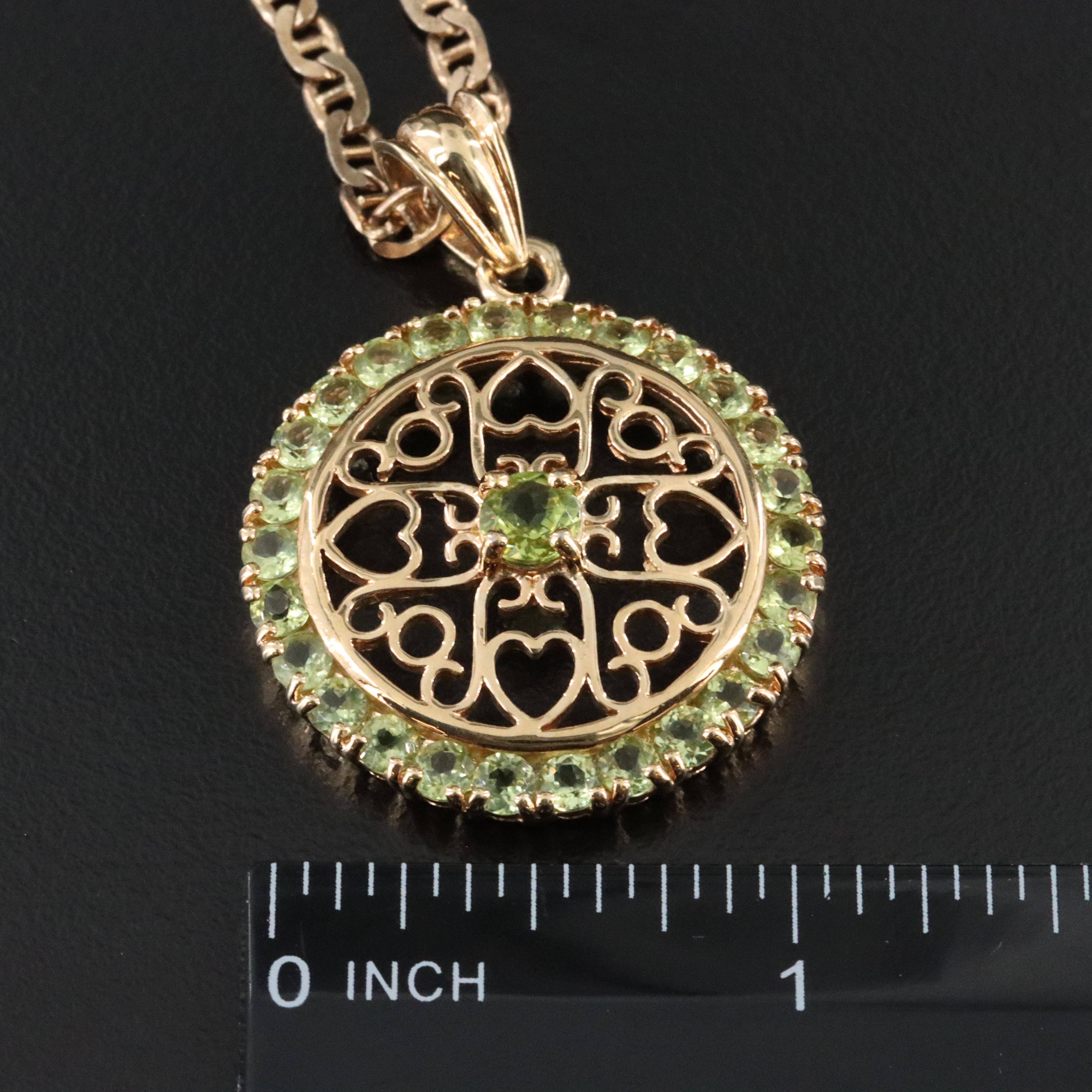 Sterling Peridot Pendant Necklace