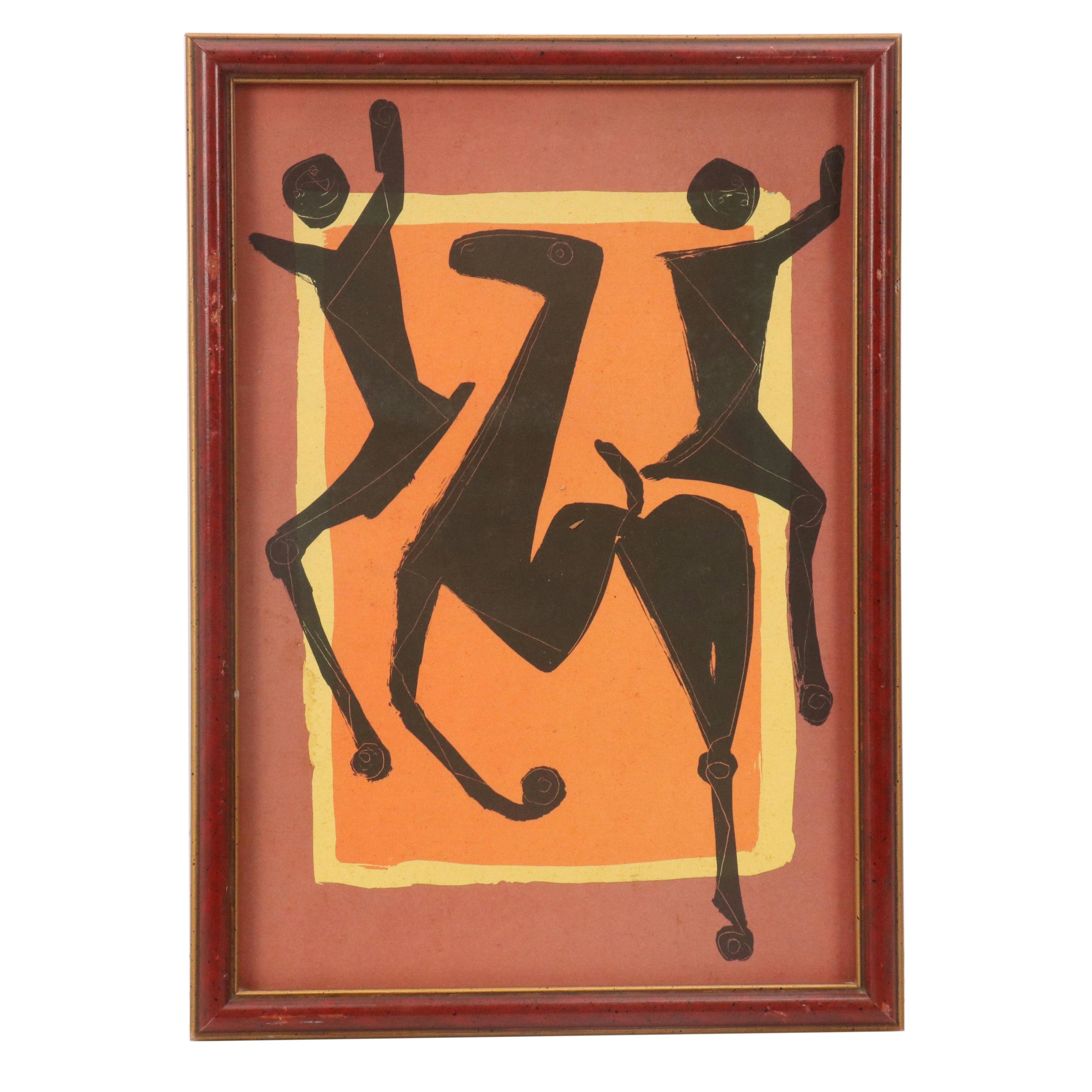 Lithograph After Mariano Marini "Giocolieri"