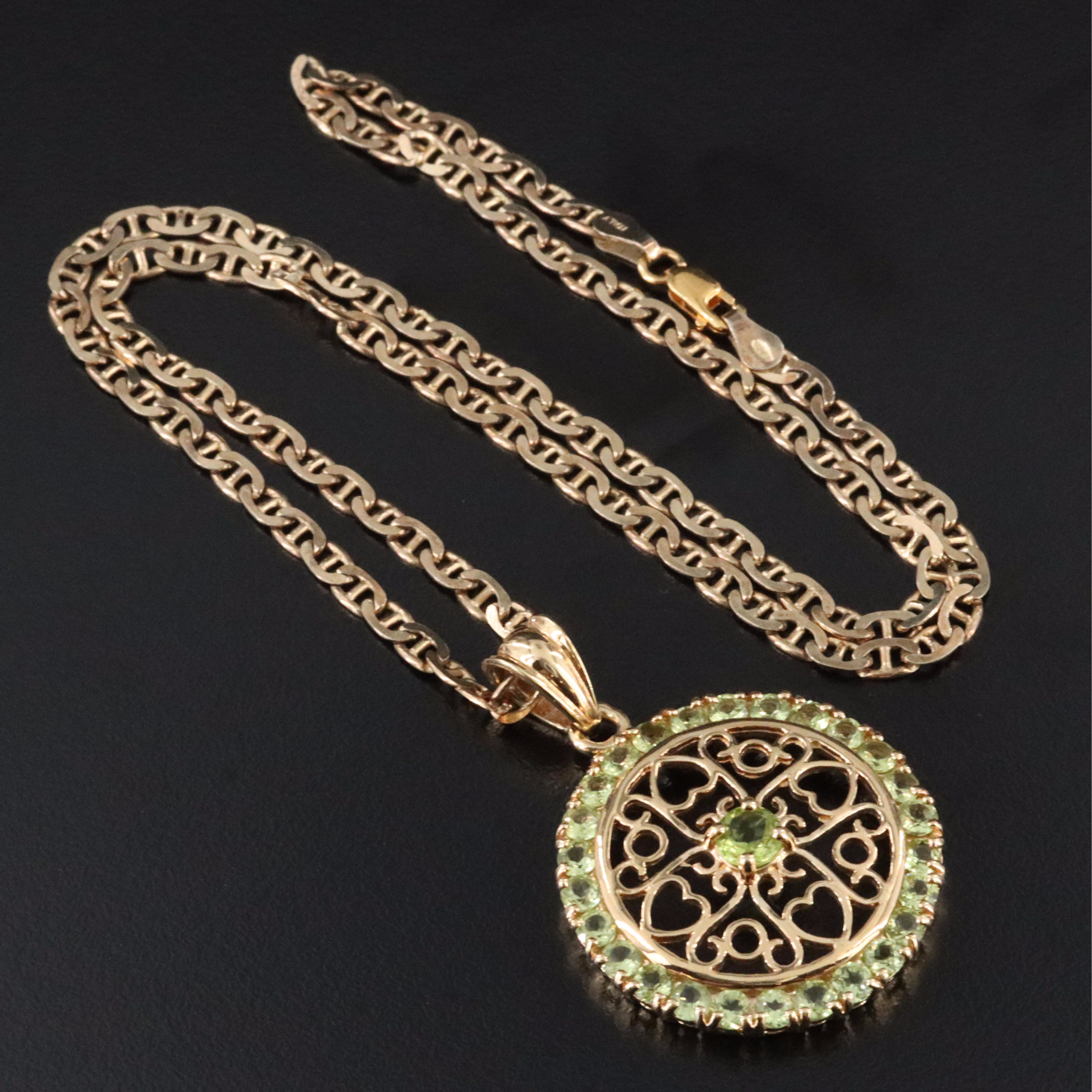 Sterling Peridot Pendant Necklace