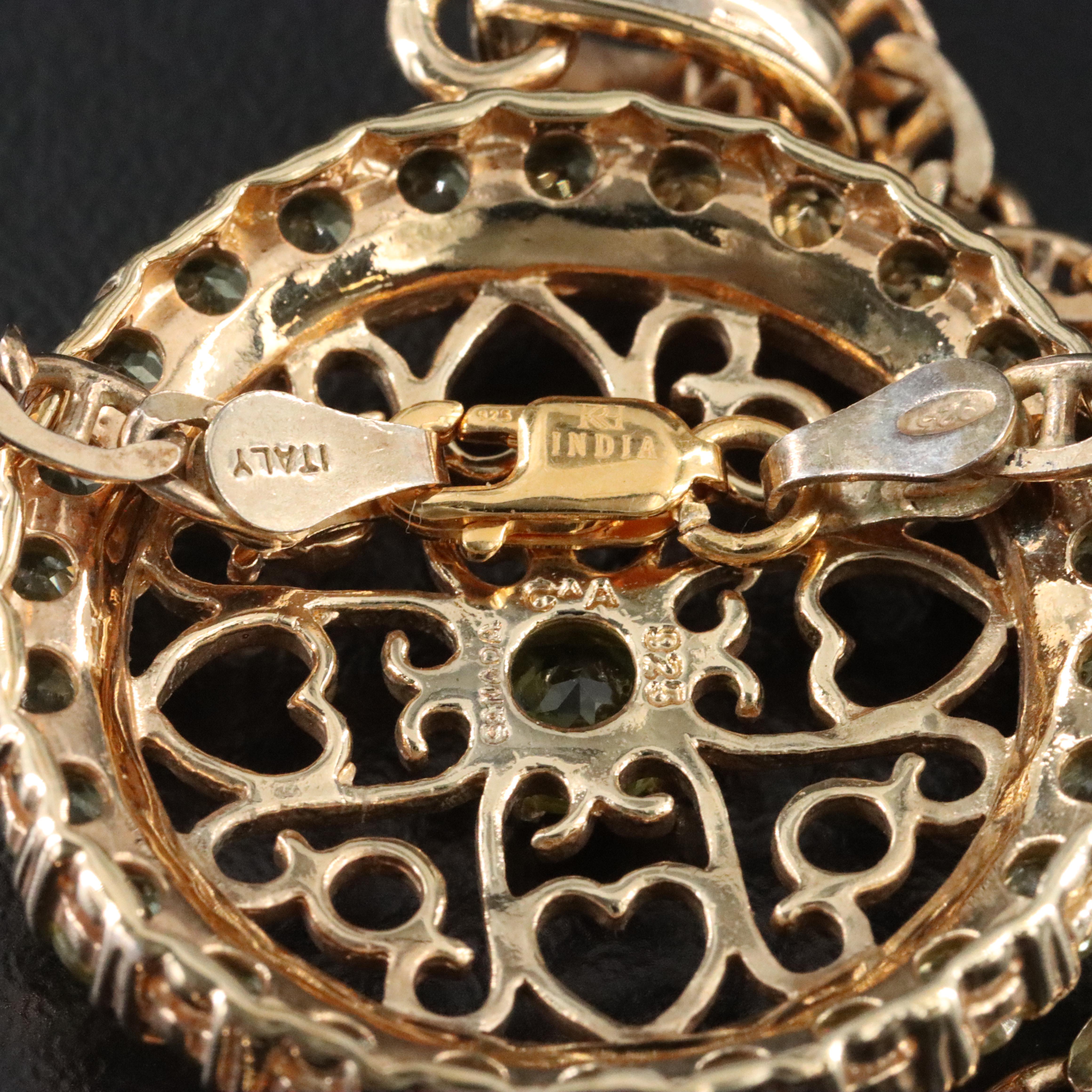 Sterling Peridot Pendant Necklace