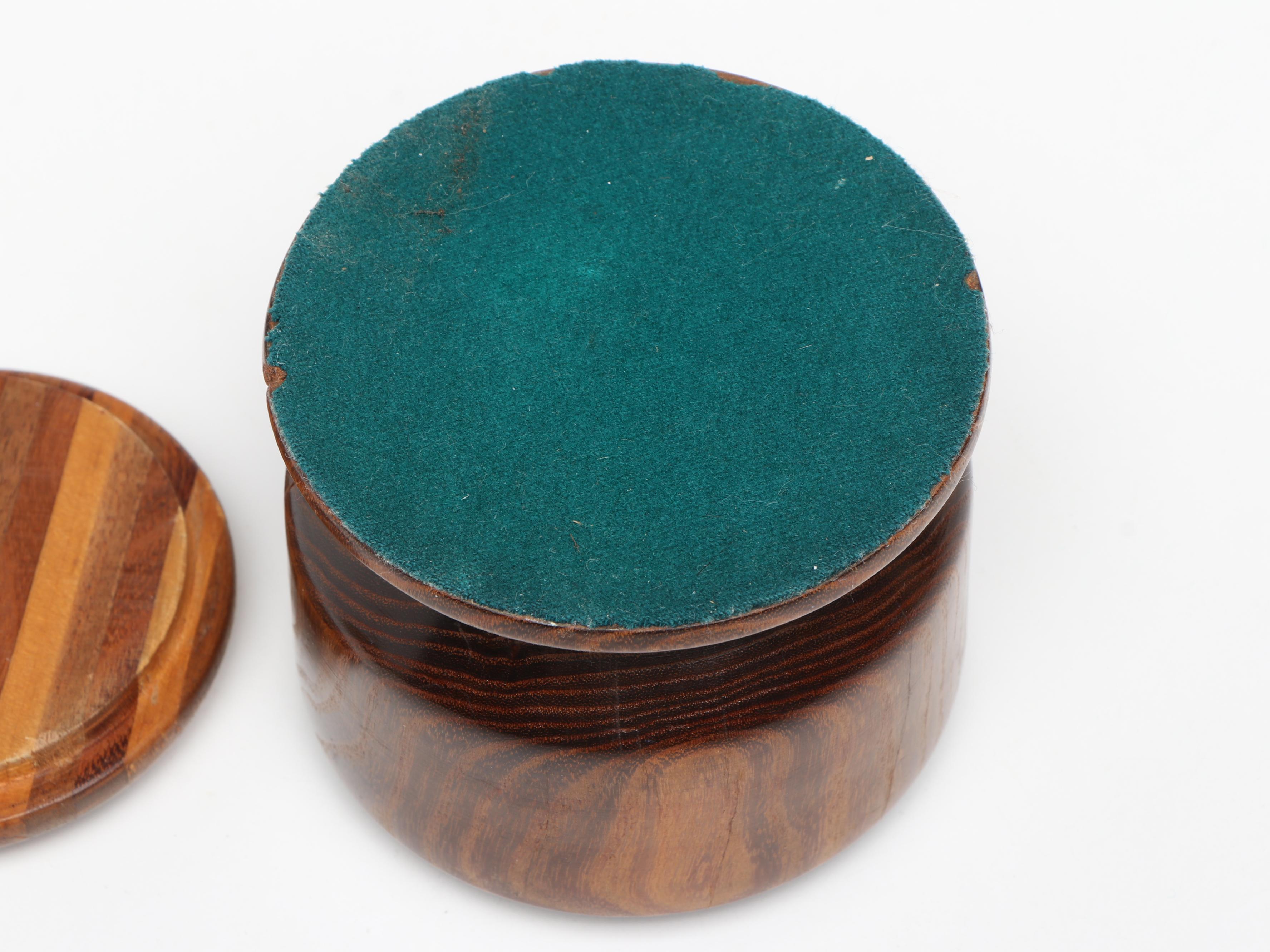 Turned Wood and Segmented Walnut Lidded Pedestal Bowl with Vase