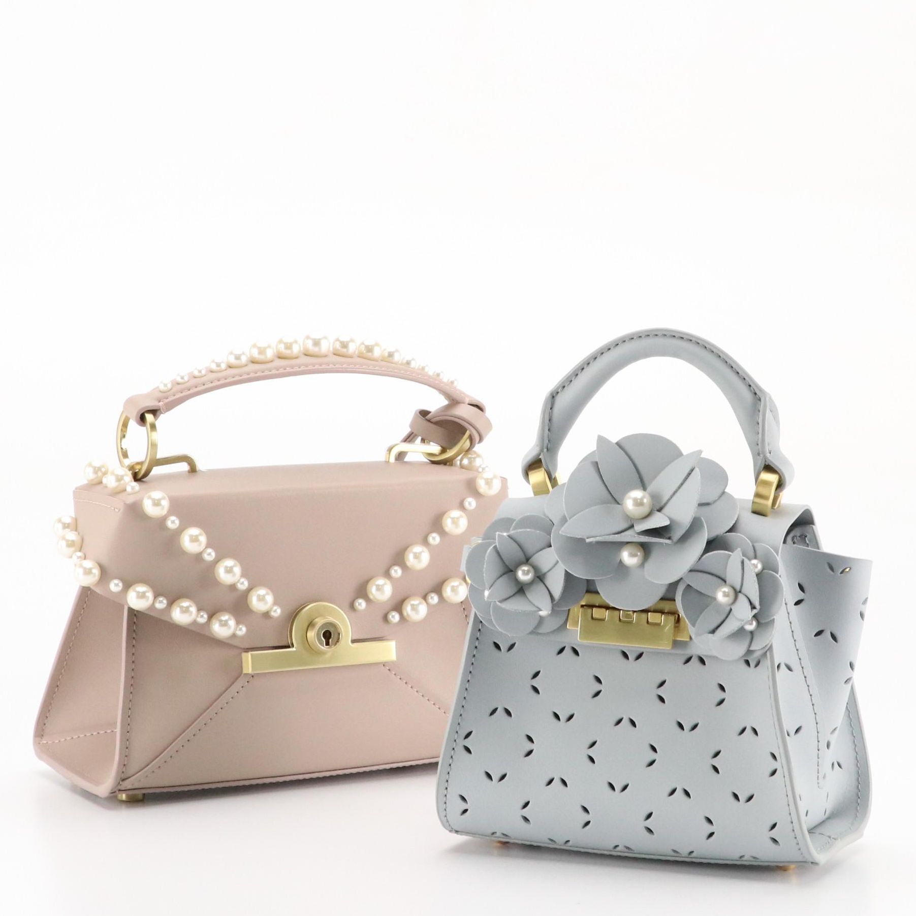 Zac Posen Leather Mini Amelia Faux Pearl Handbag & Eartha Top Handle Crossbody