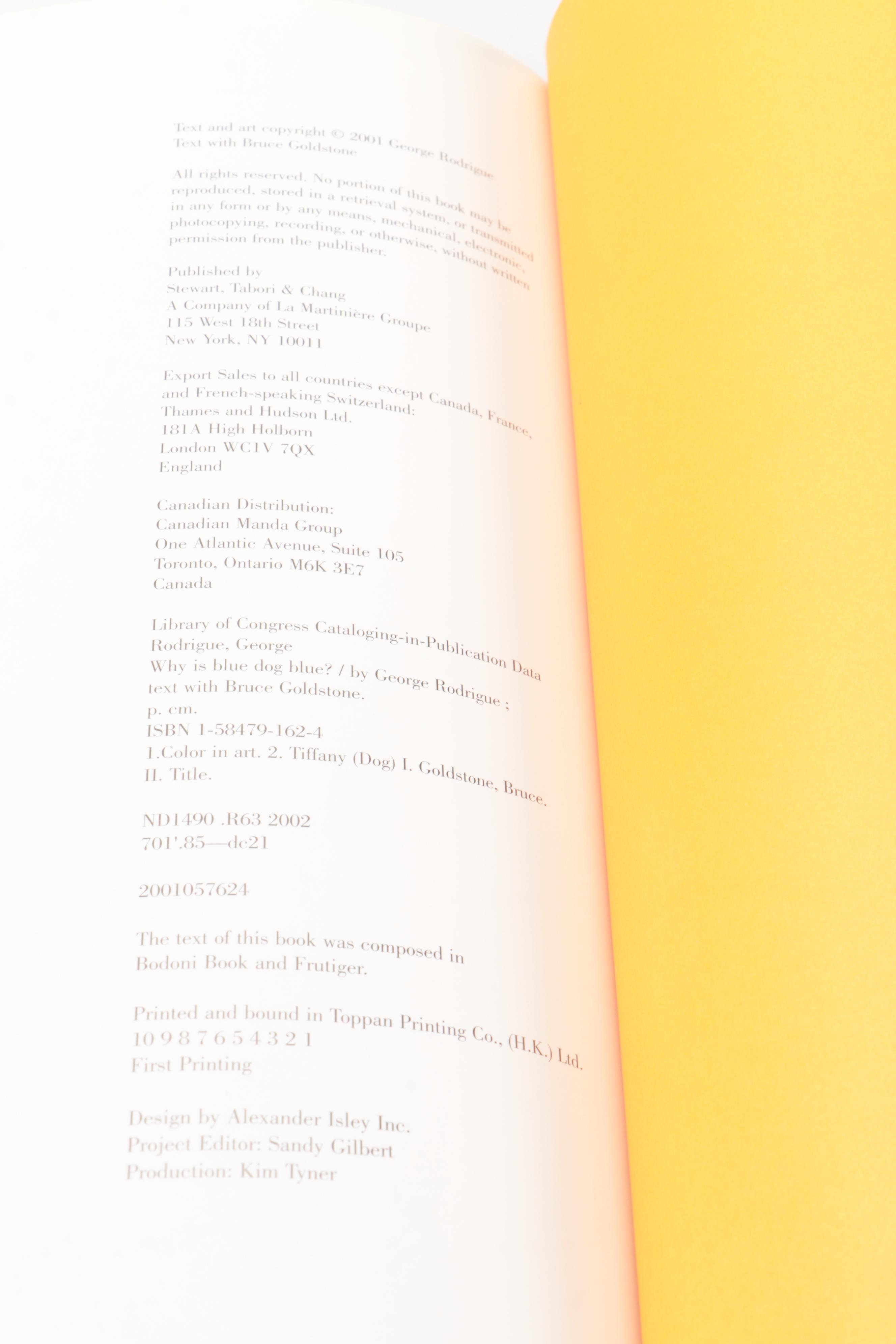 First Printing "Why Is Blue Dog Blue?" by George Rodrigue, 2001