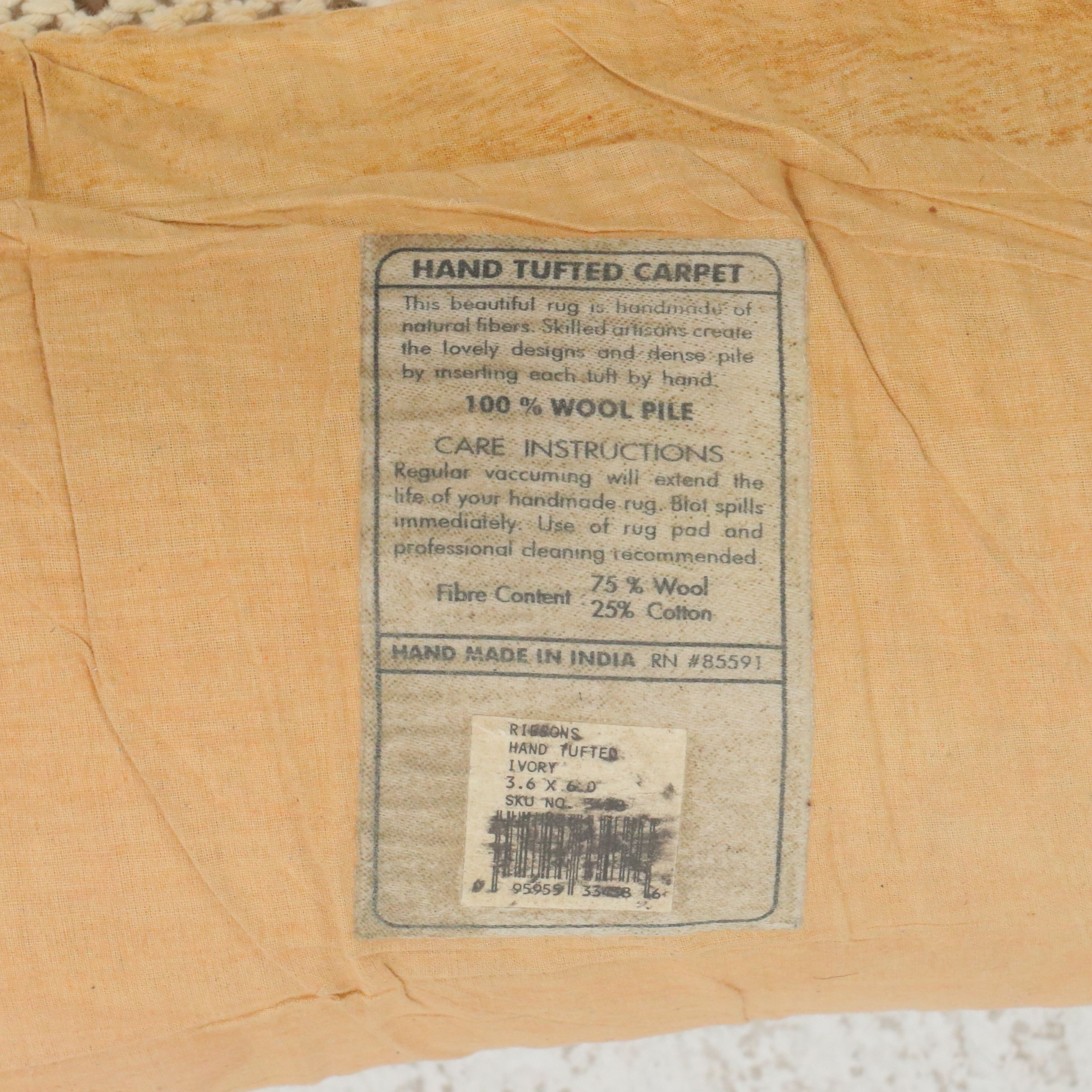 3'6 x 5'7 Hand-Tufted Indo-Chinese Style Area Rug