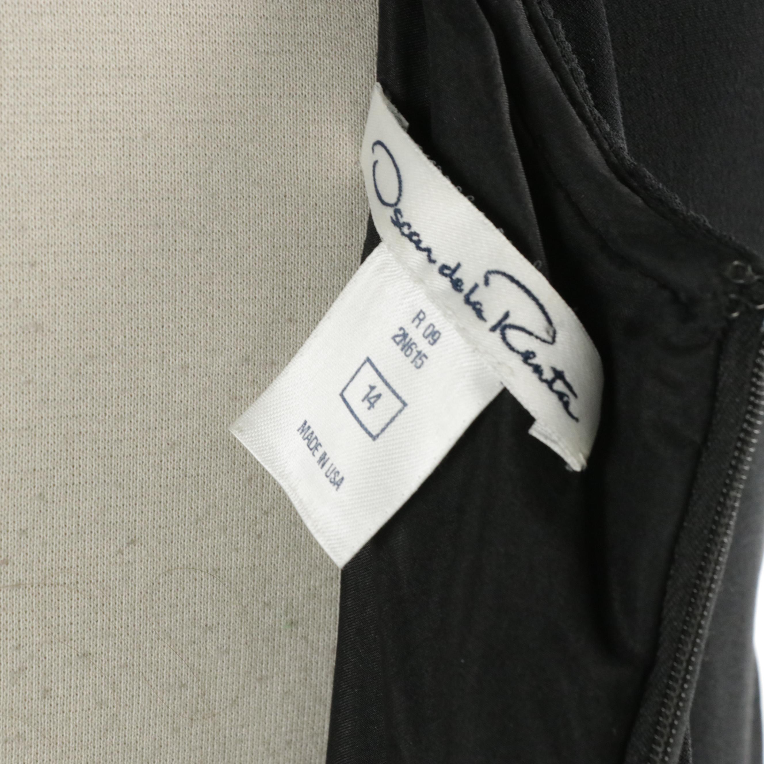 Oscar de la Renta Silk Sleeveless Dress and Silk Crochet Lace Tasseled Bolero