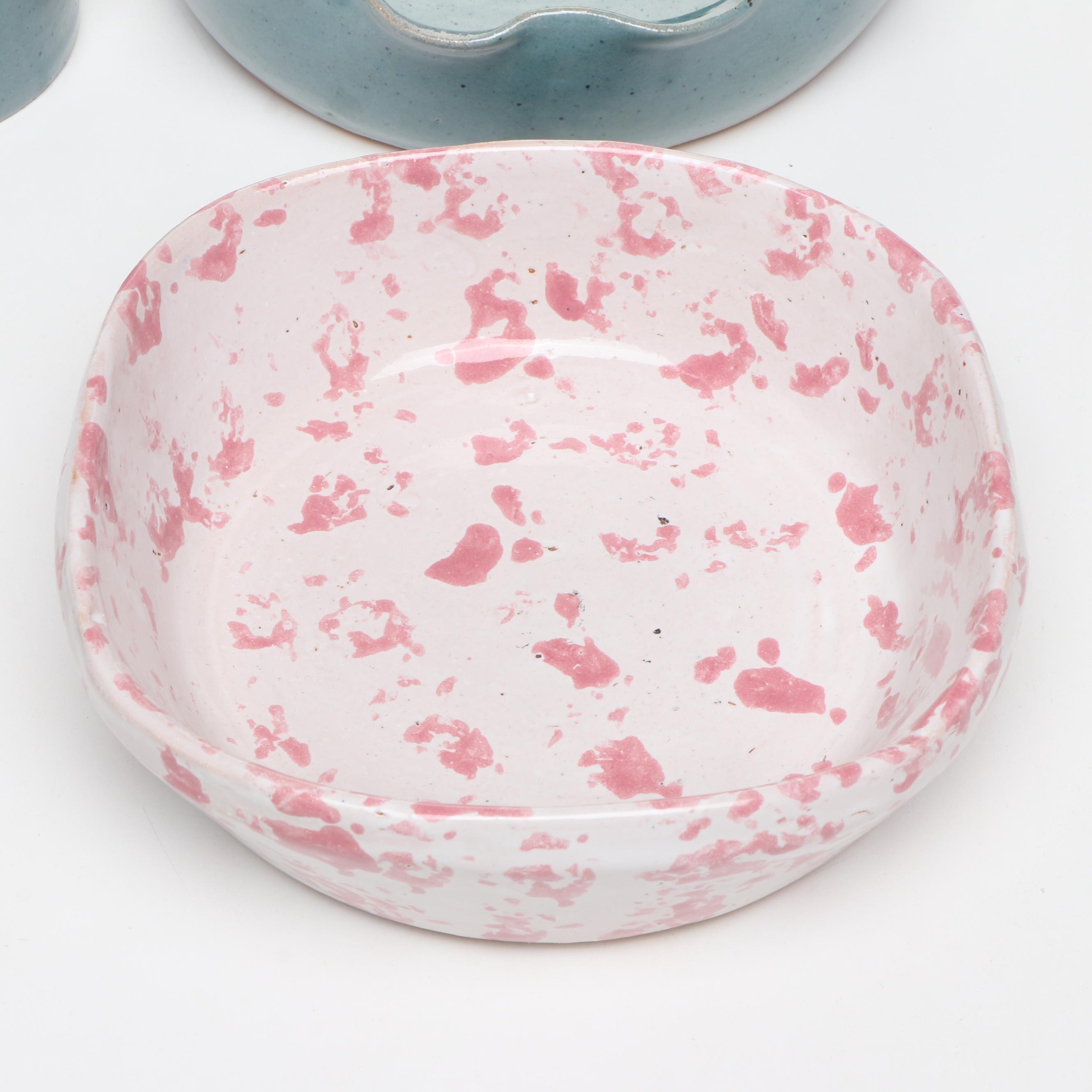 Bybee Pottery Bowls with Honey Jar with Louisville Stoneware Planter