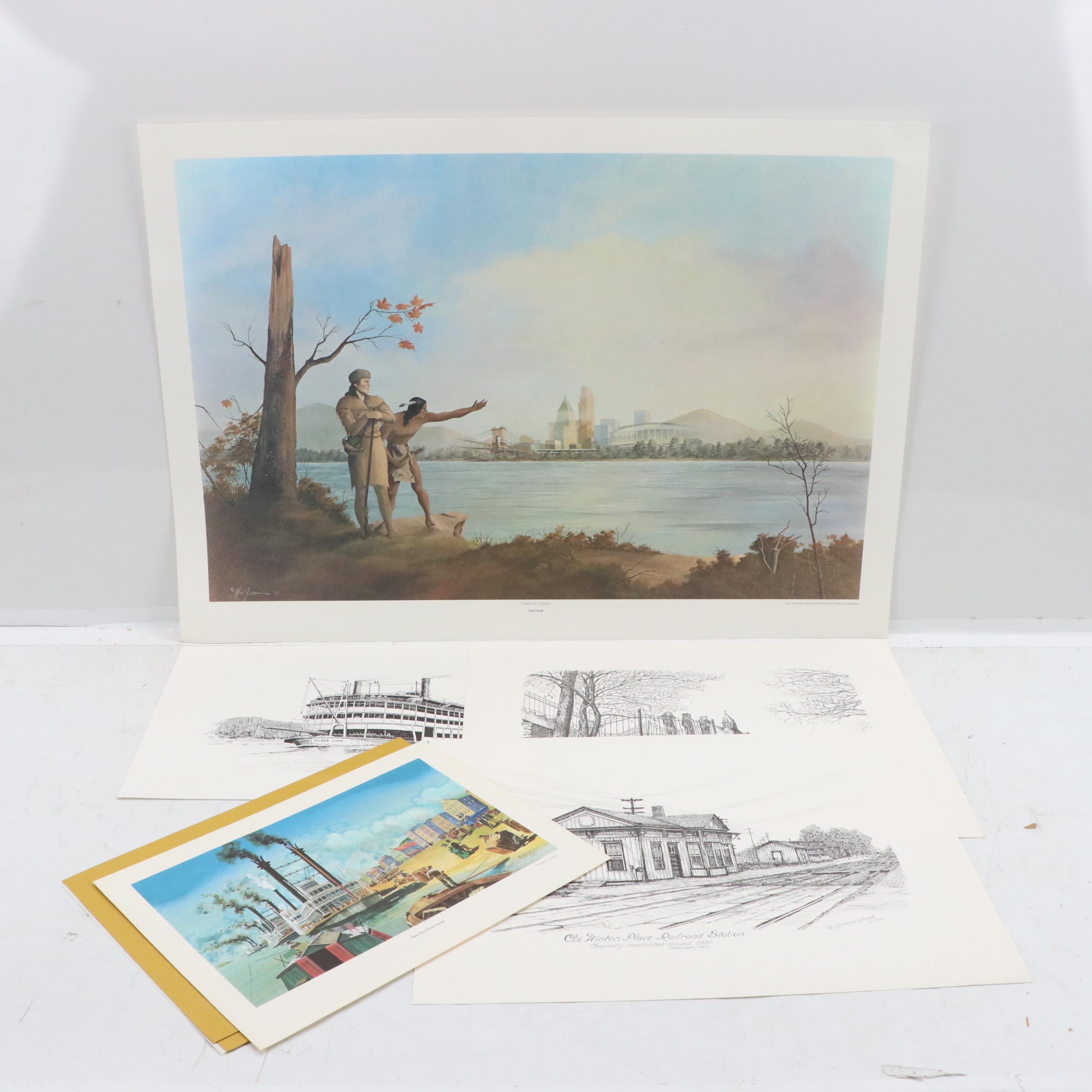 Collection of Cincinnati-Themed Photomechanical Prints, Circa 1970