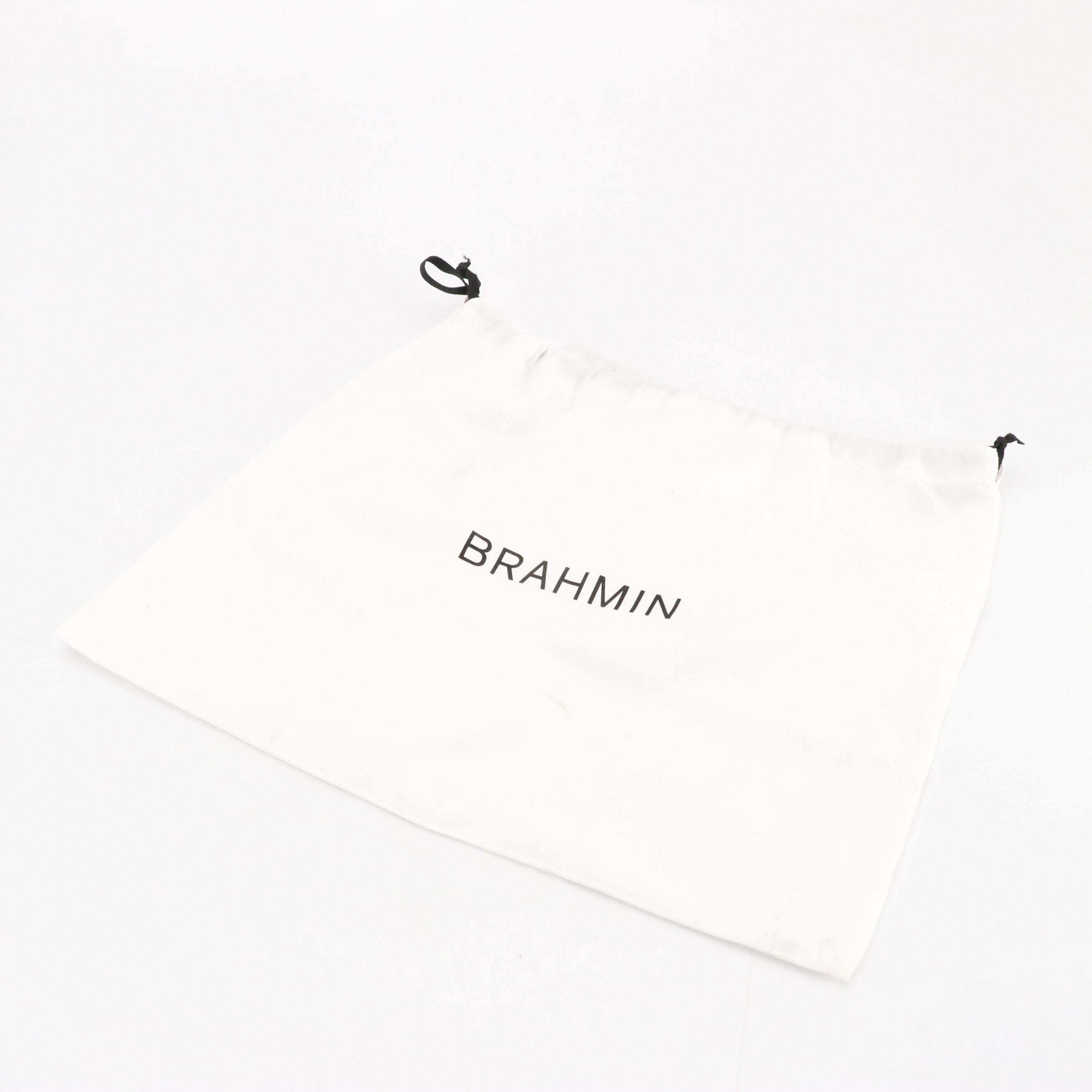 Brahmin "Lane Kirkin" Two-Way Bag in Red Embroidered Suede and Embossed Leather