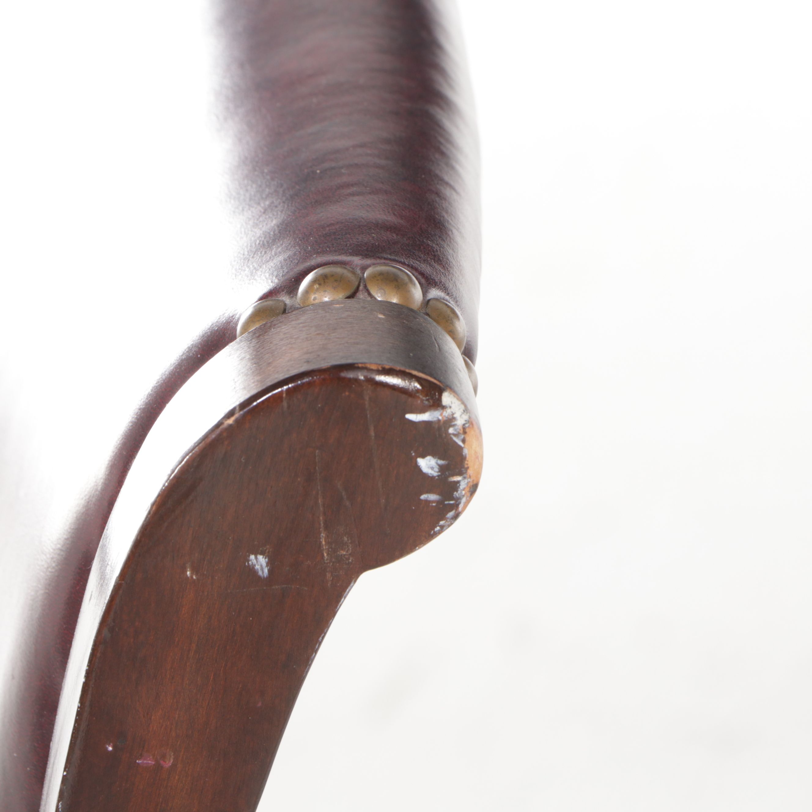 Regency Style Leather Upholstered Mahogany Armchair, Late 20th Century