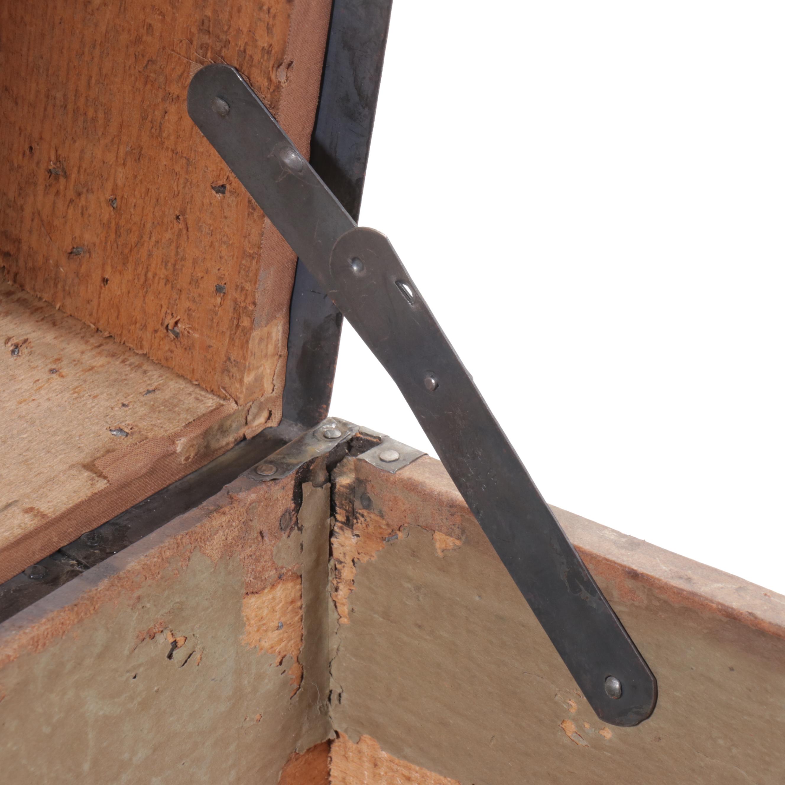 Victorian Metal Bound Dome Top Trunk, 19th Century