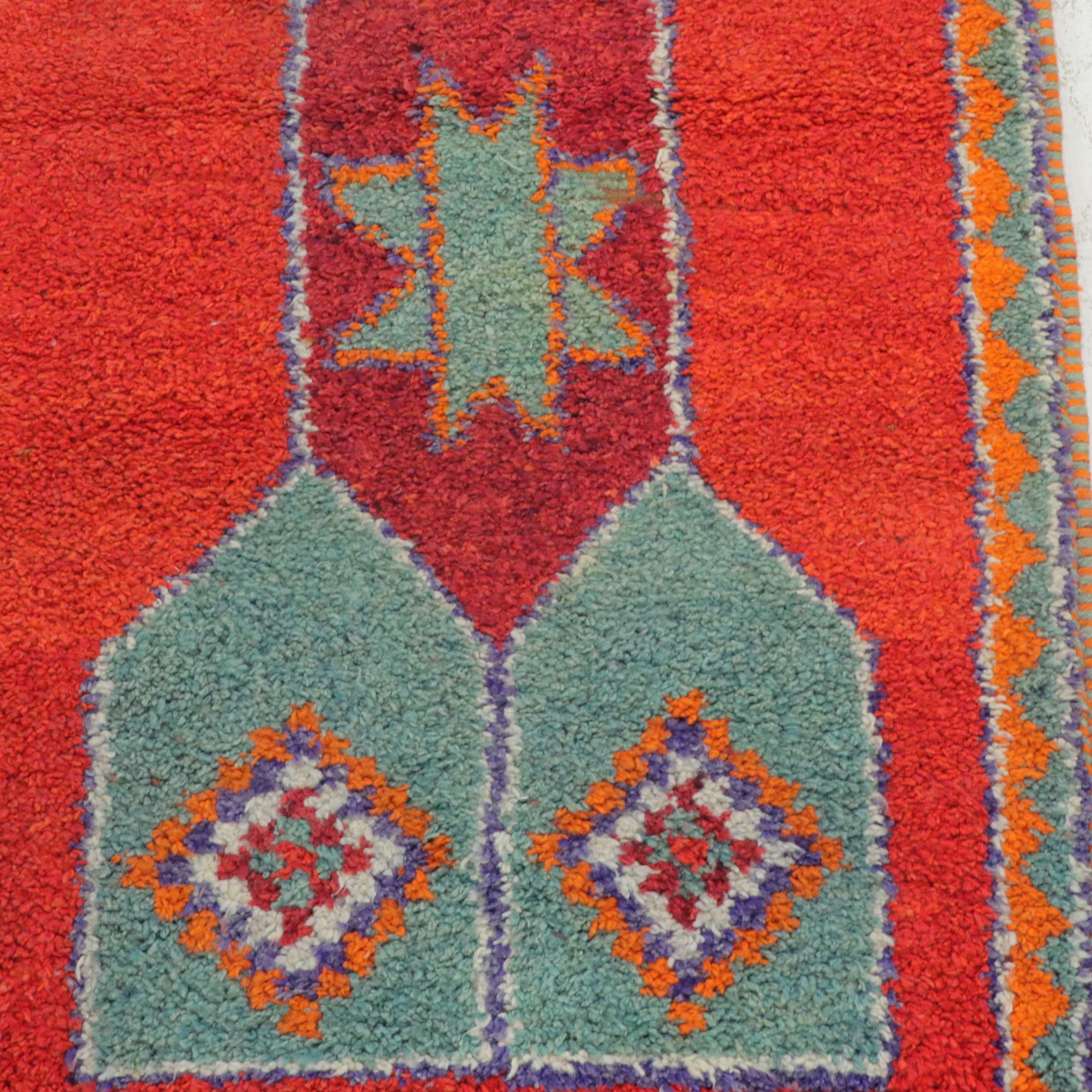 3'6 x 12'6 Hand-Knotted Moroccan Berber Long Rug