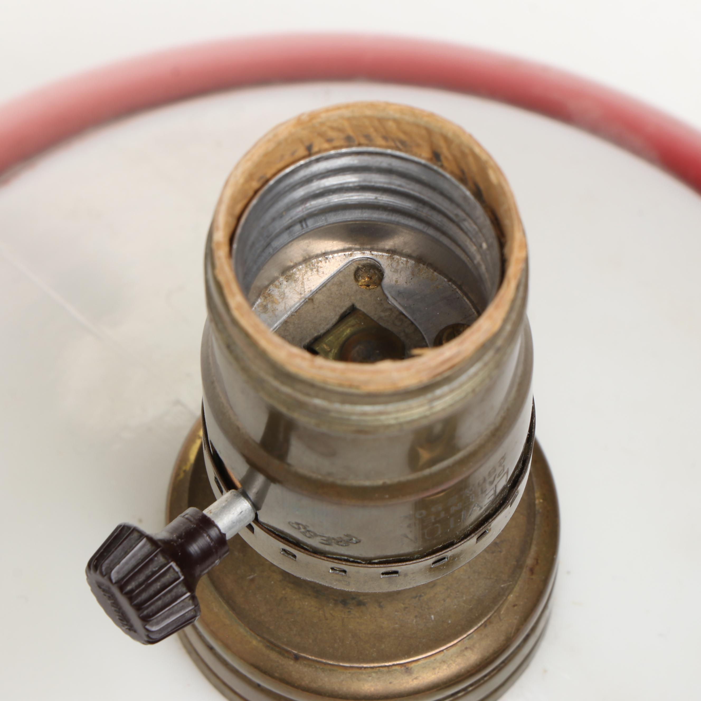 Hand-Painted Milk Glass Duck Oil Lamp with Silver Plate Base, Adapted