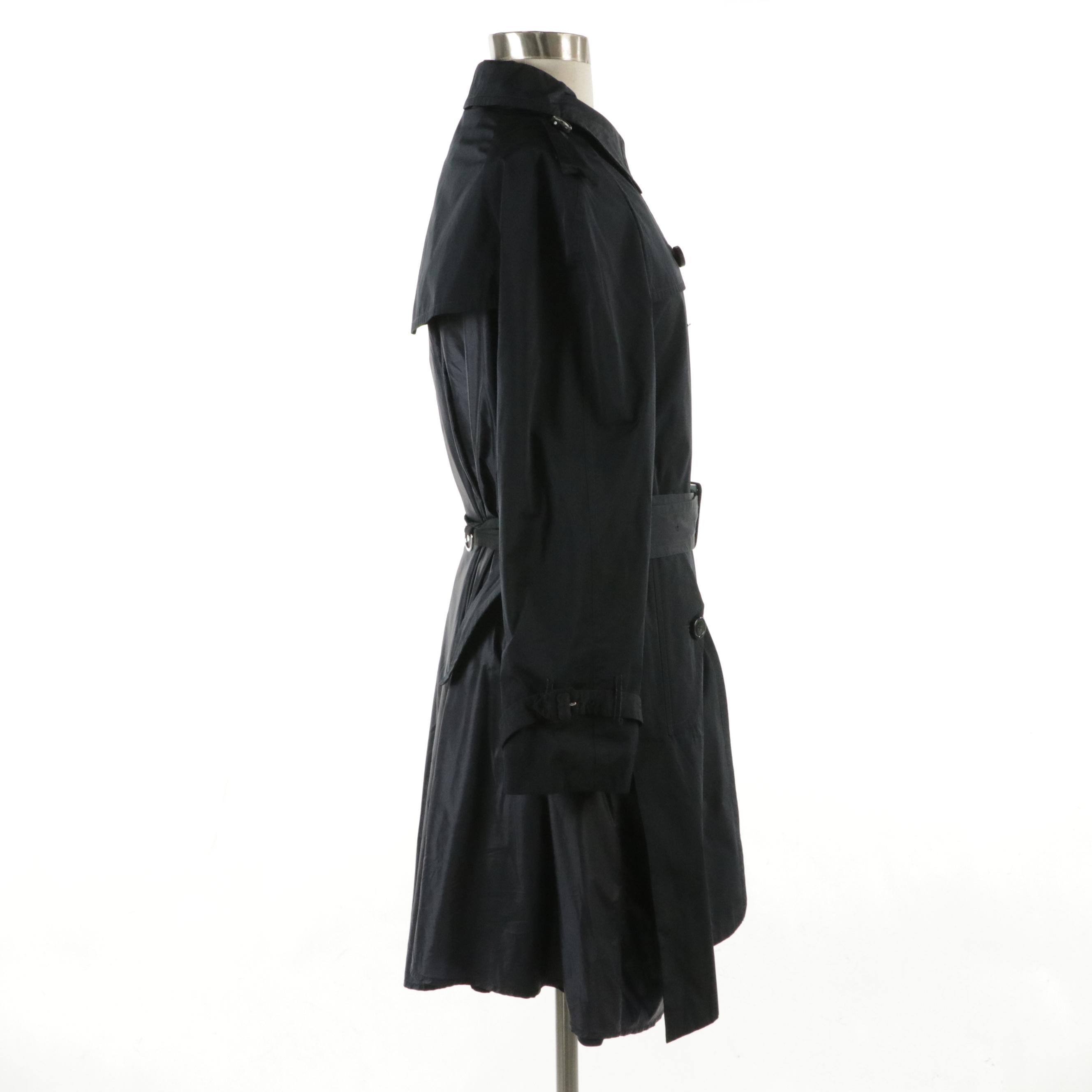 Moncler Navy Blue Single-Breasted Trench Coat