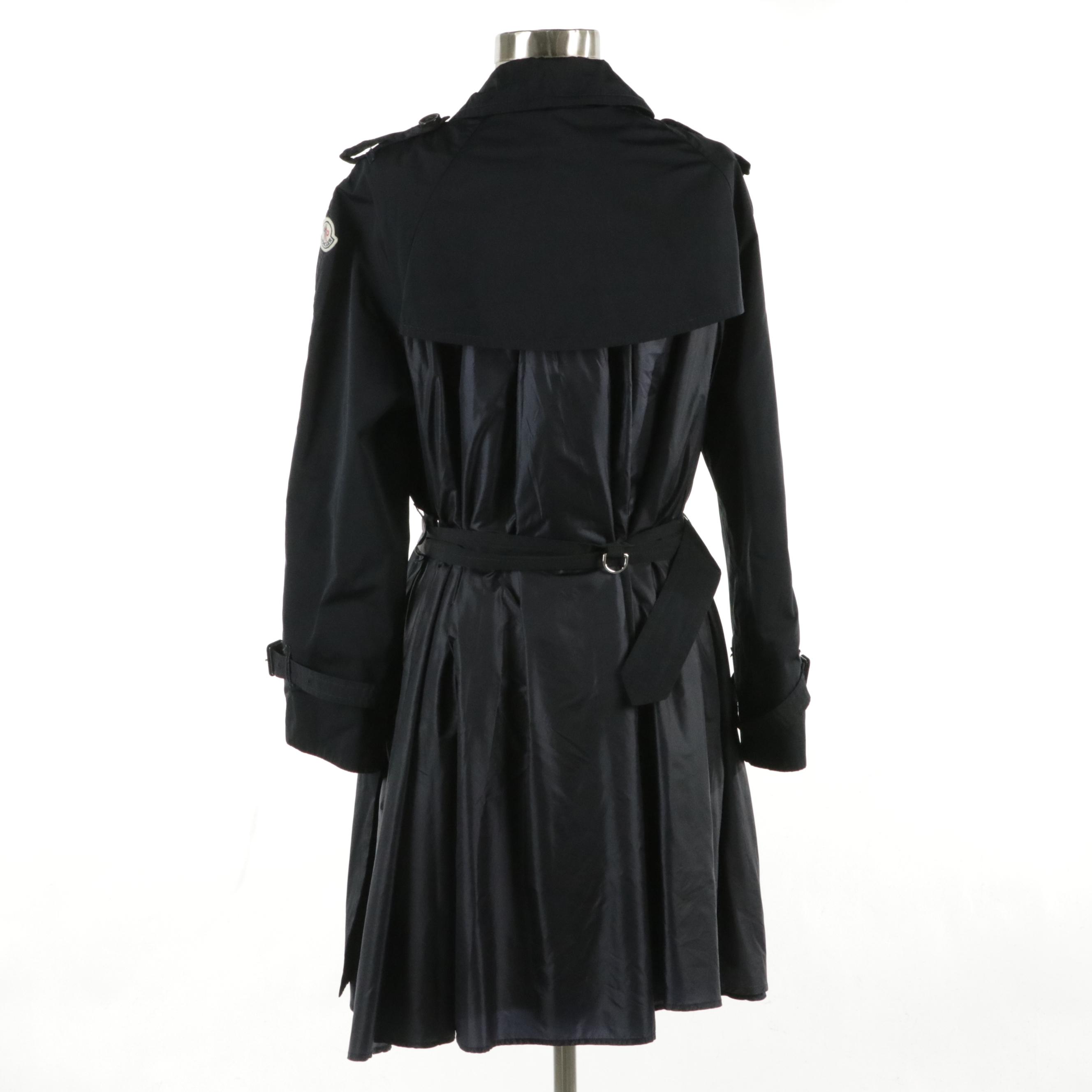 Moncler Navy Blue Single-Breasted Trench Coat
