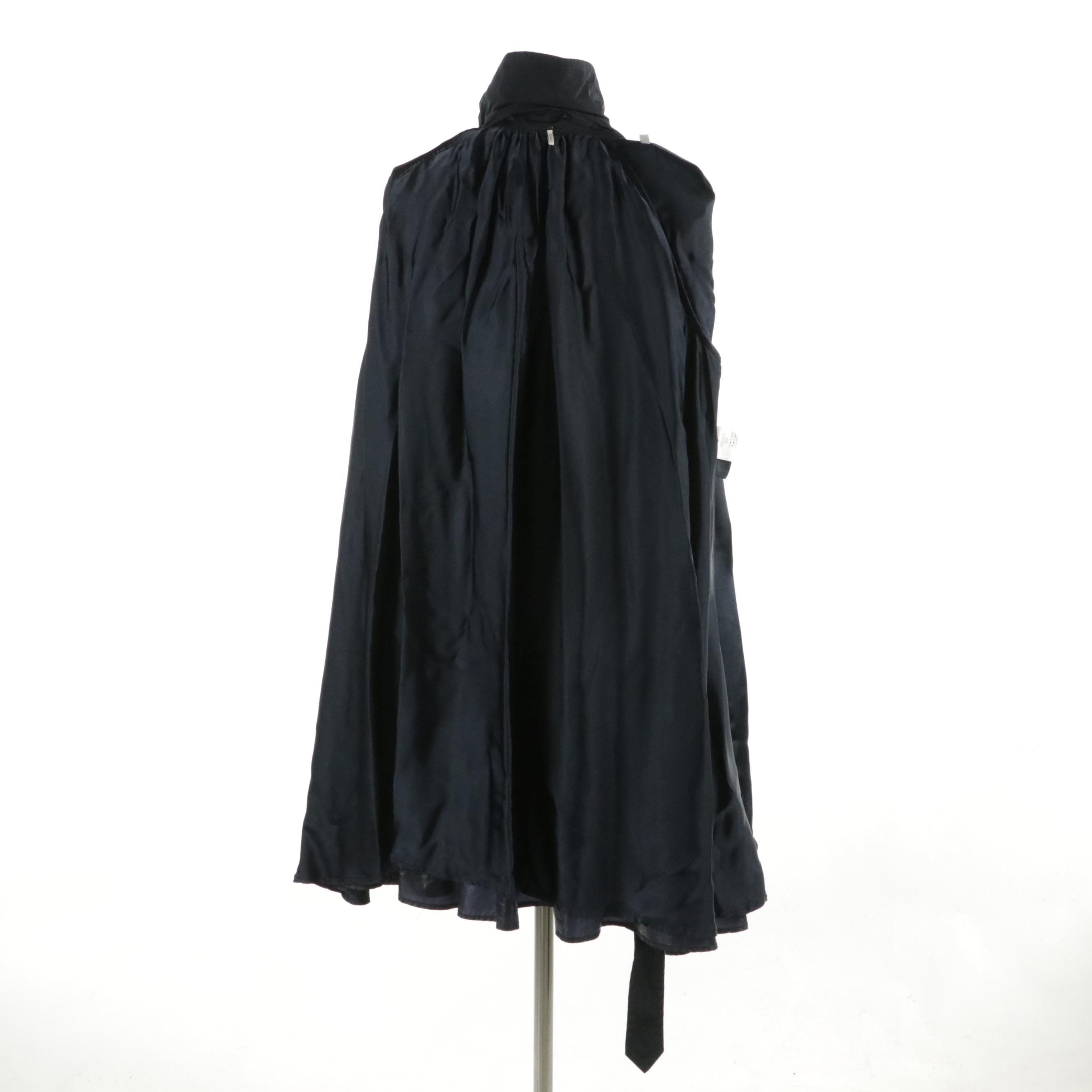 Moncler Navy Blue Single-Breasted Trench Coat