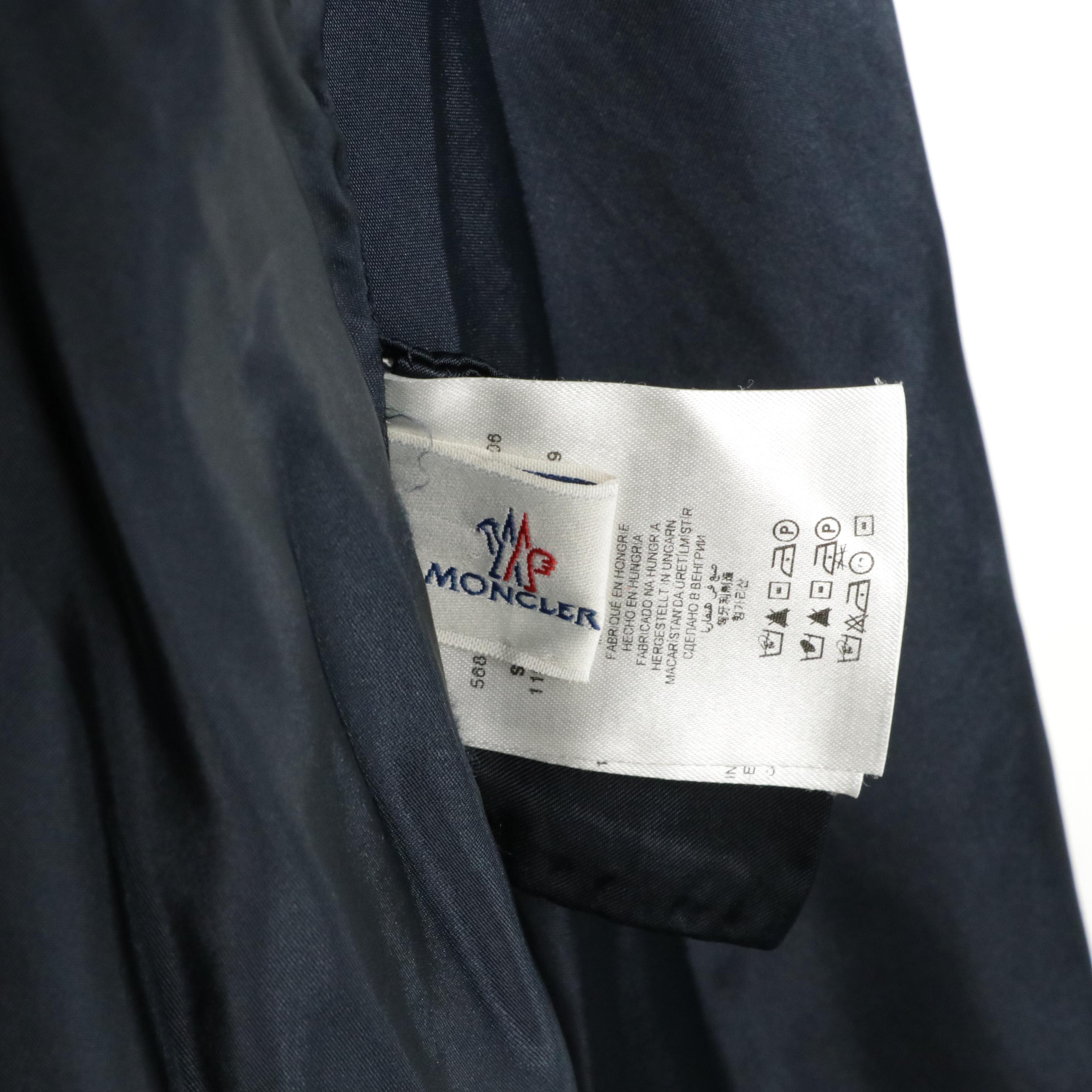 Moncler Navy Blue Single-Breasted Trench Coat