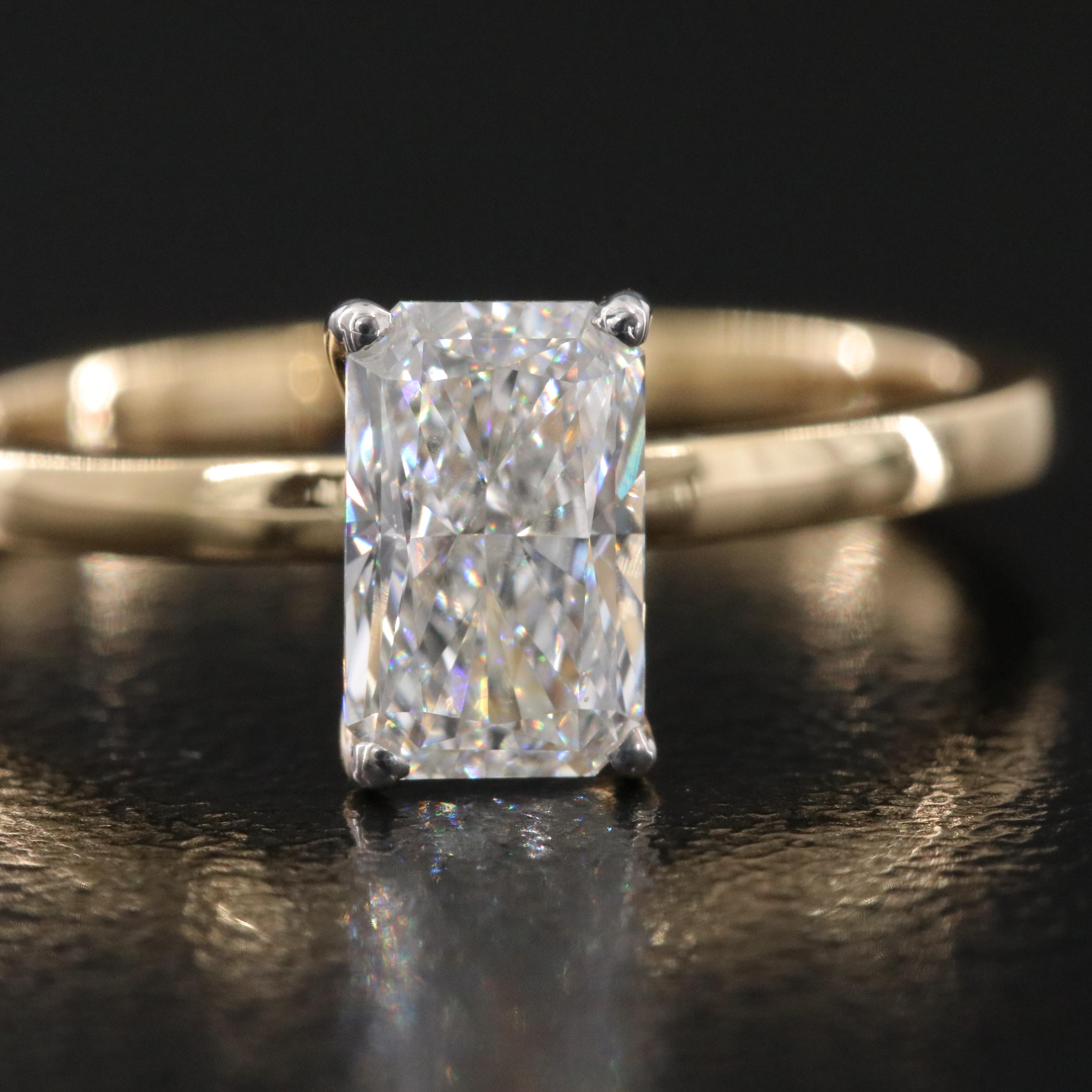 14K 1.01 CT Lab Grown Diamond Solitaire Ring with IGI Report