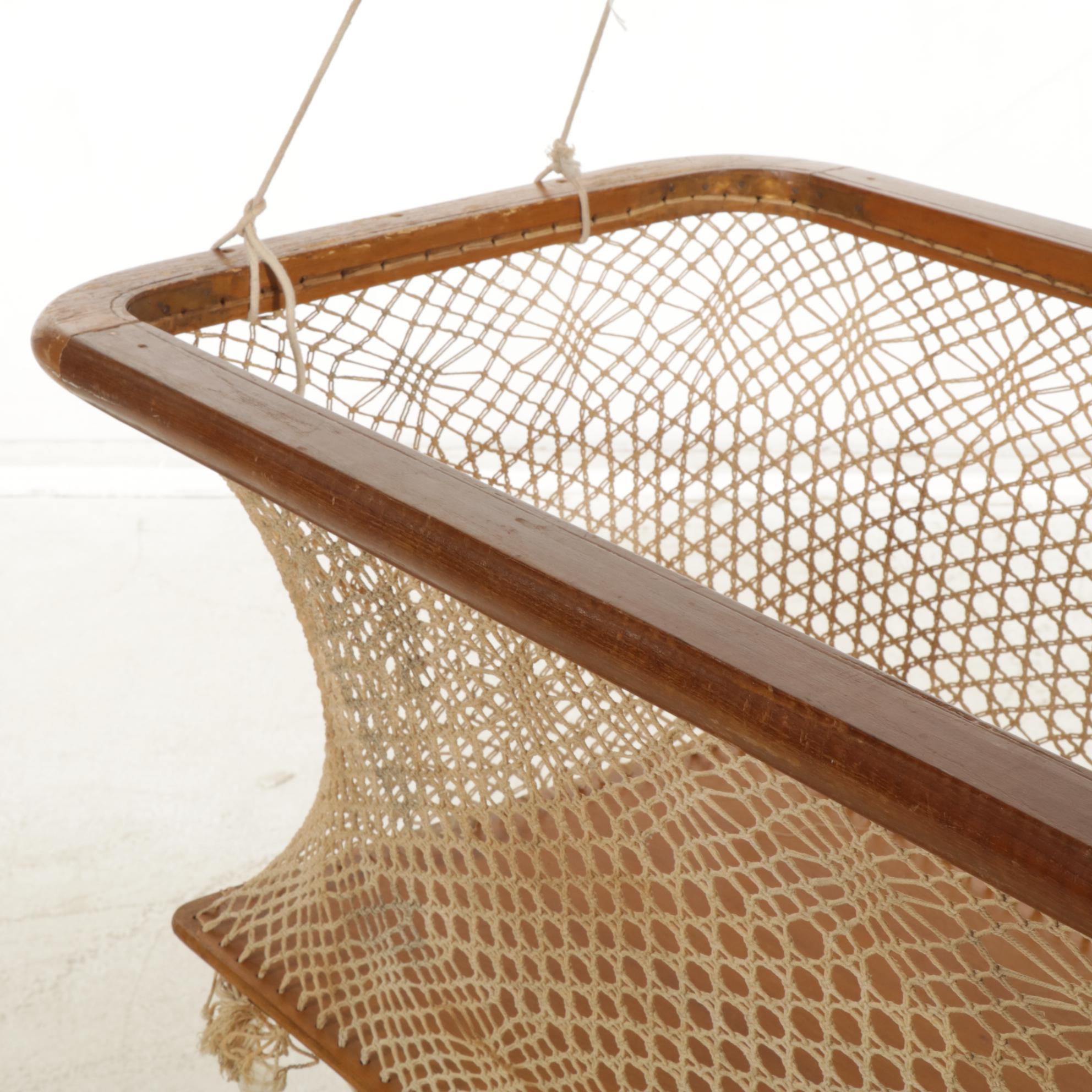 Hanging Macrame Bassinet, Mid to Late 20th Century