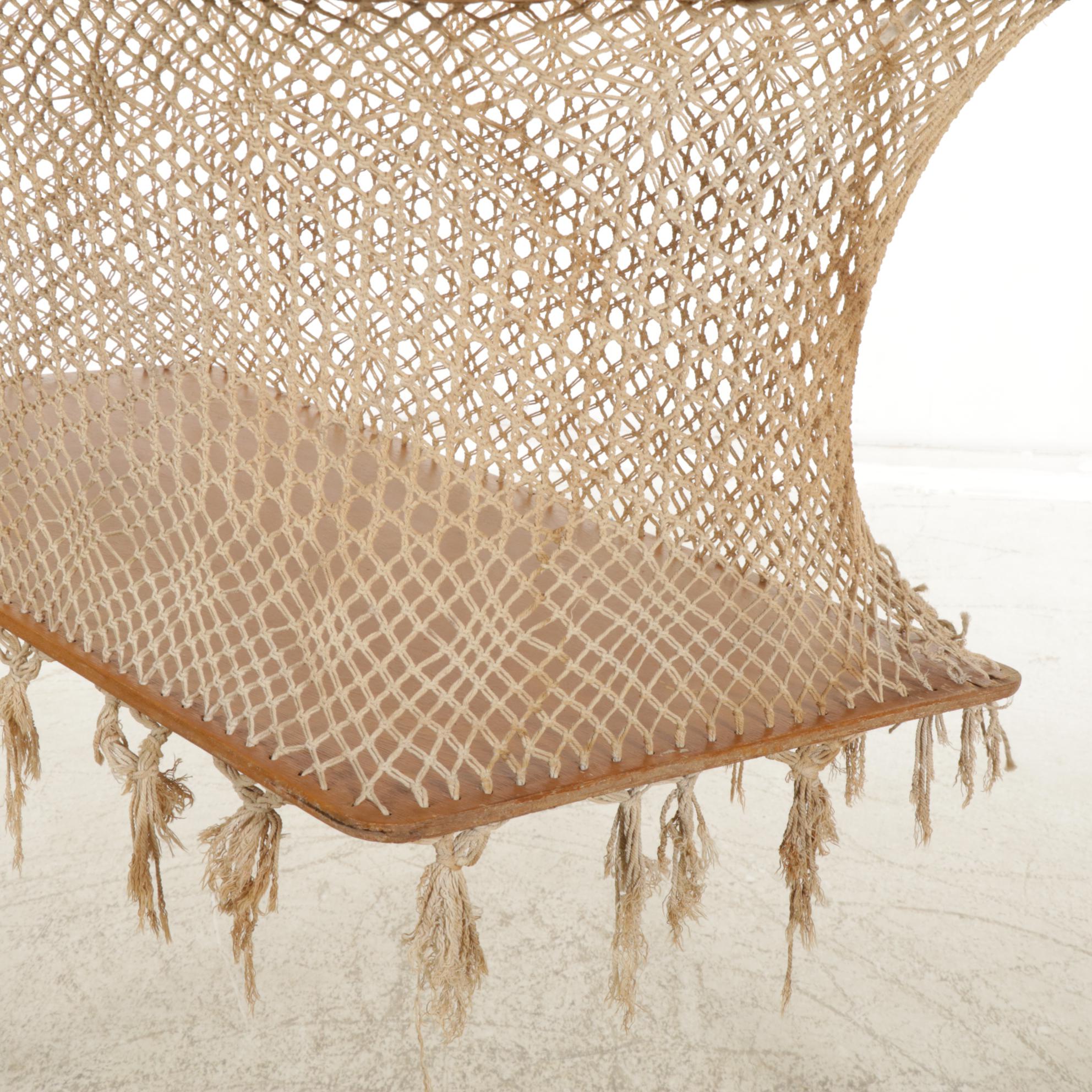 Hanging Macrame Bassinet, Mid to Late 20th Century