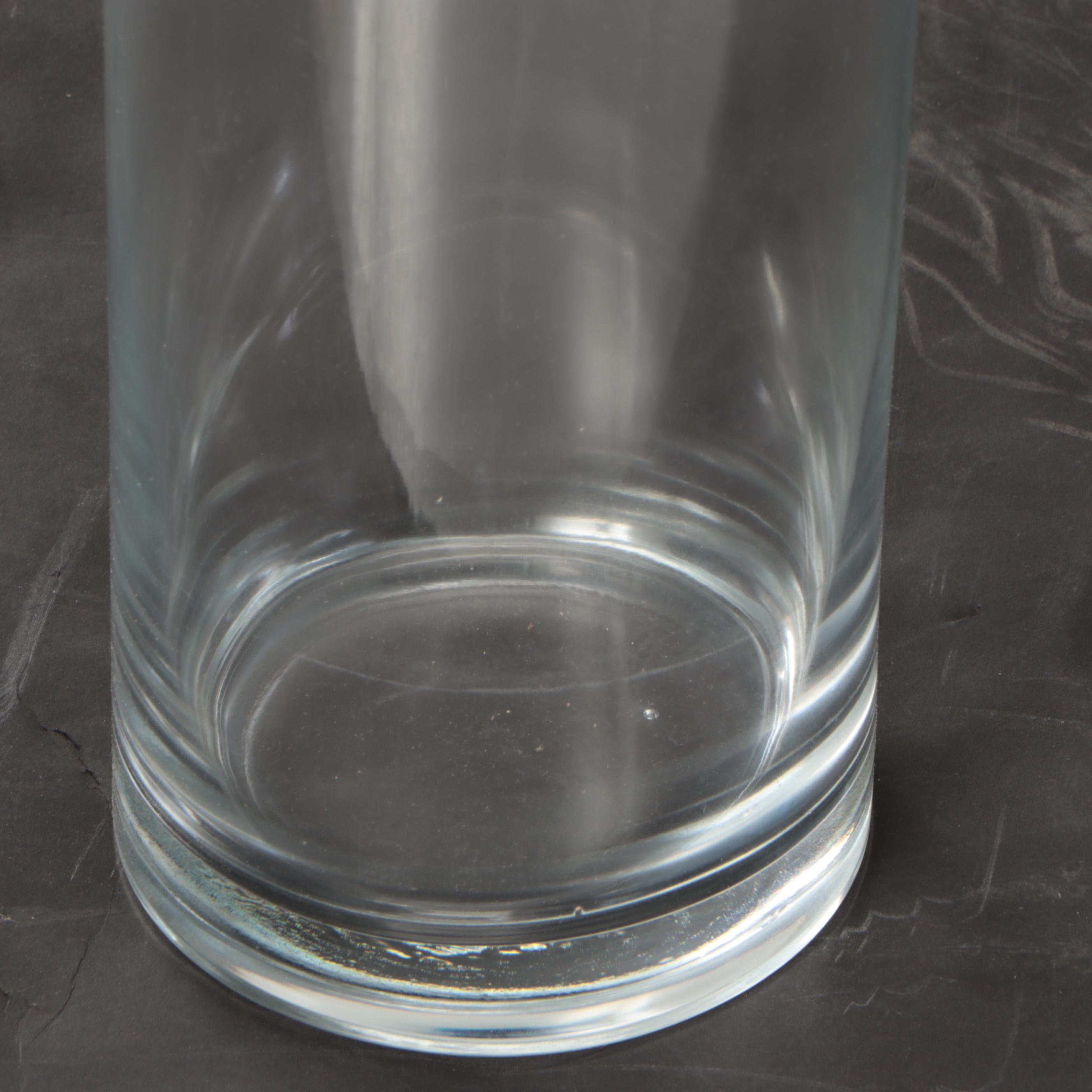 Tall Clear Glass Cylindrical Vases