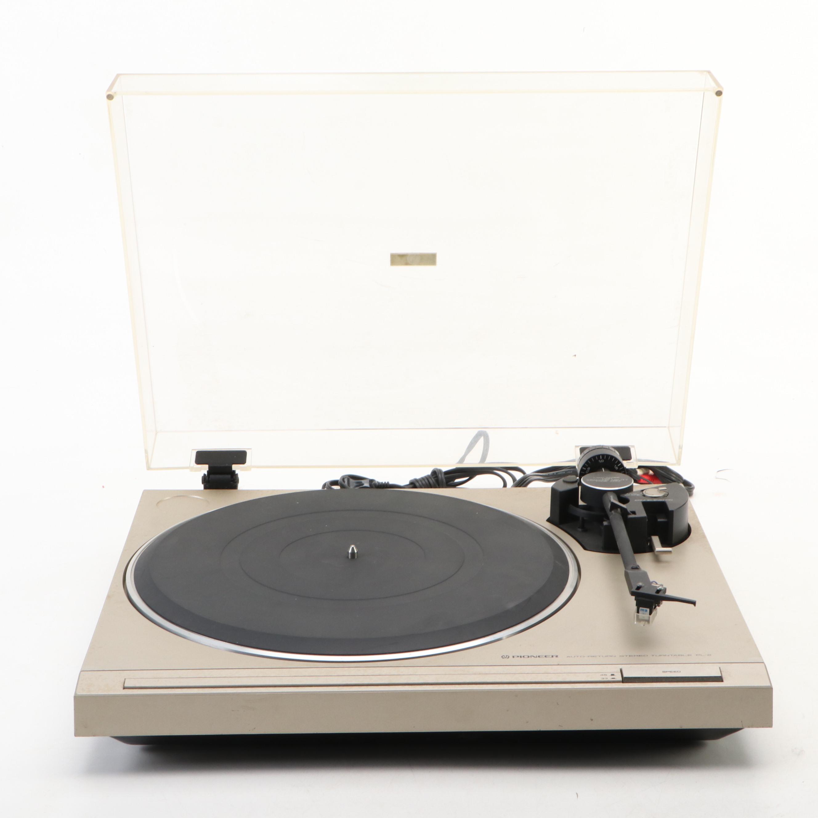 Pioneer PL-2 Auto-Return Stereo and Crosley CR6013A Victory Turntables