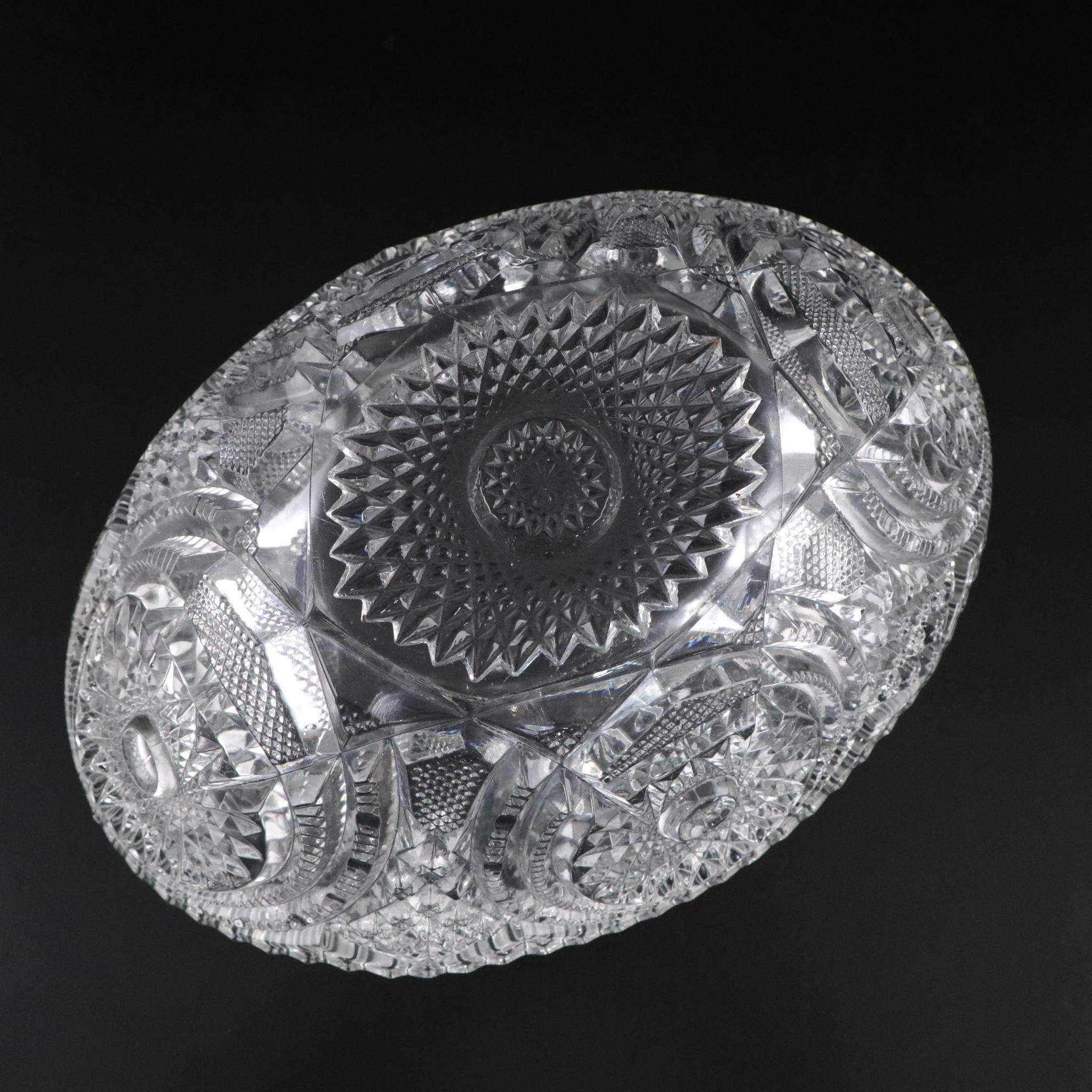 Indiana Glass "Daisy" Pressed Glass Punch Bowl with Tri-Footed and Oval Bowls