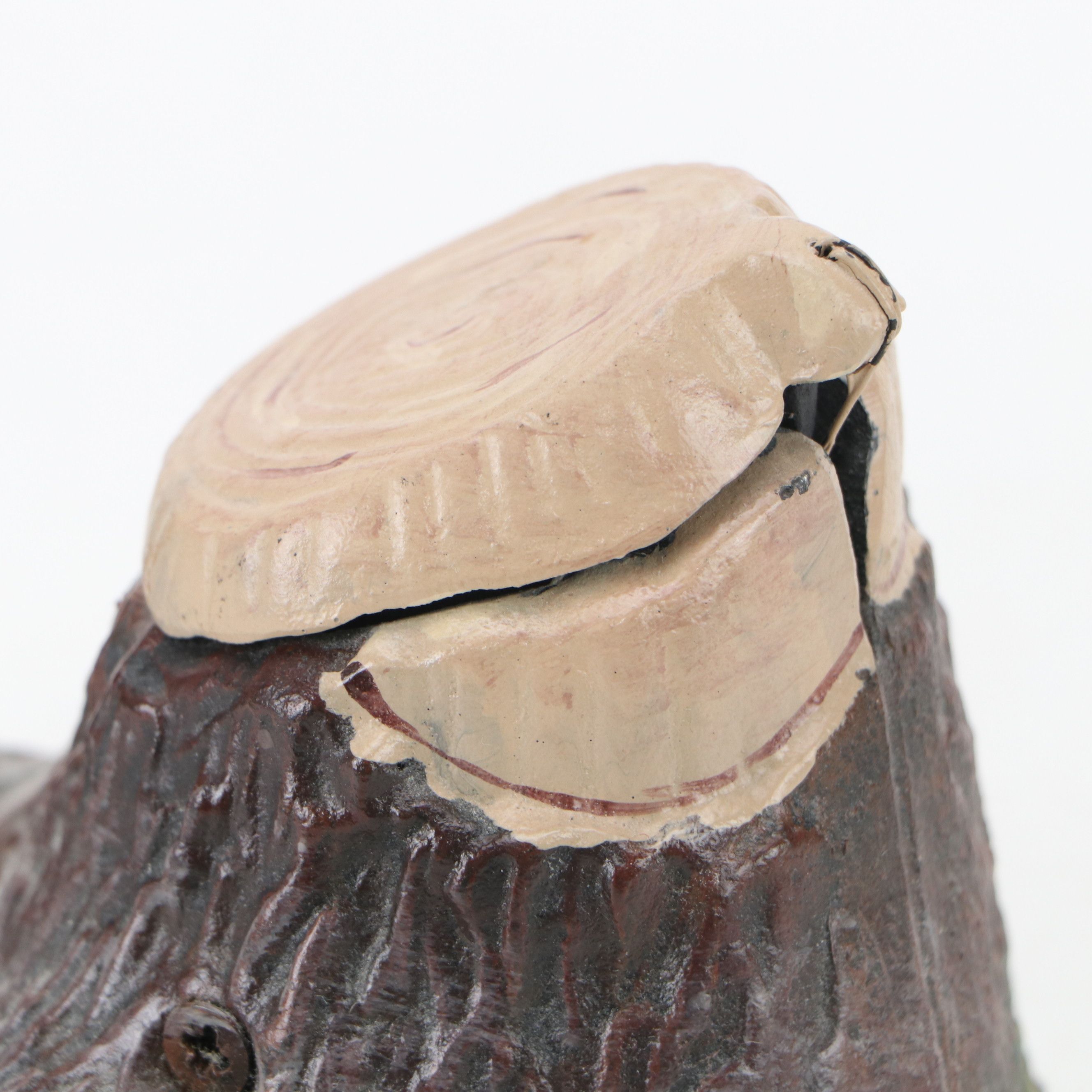 Cast Iron Squirrel and Tree Stump Reproduction Mechanical Coin Bank