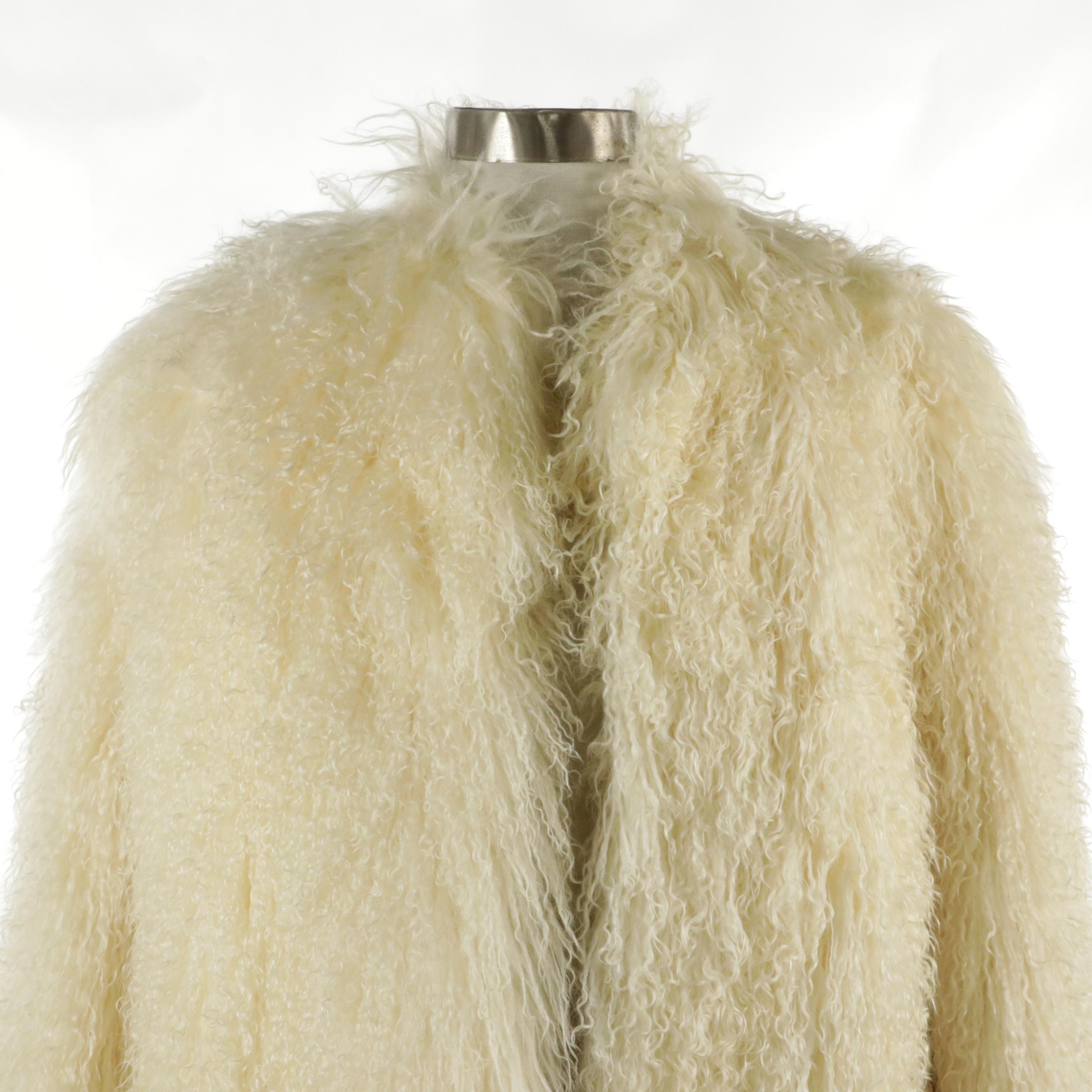 Mongolian Lamb Fur Stroller Coat and Hat by Harry Richer Furs, circa 1970
