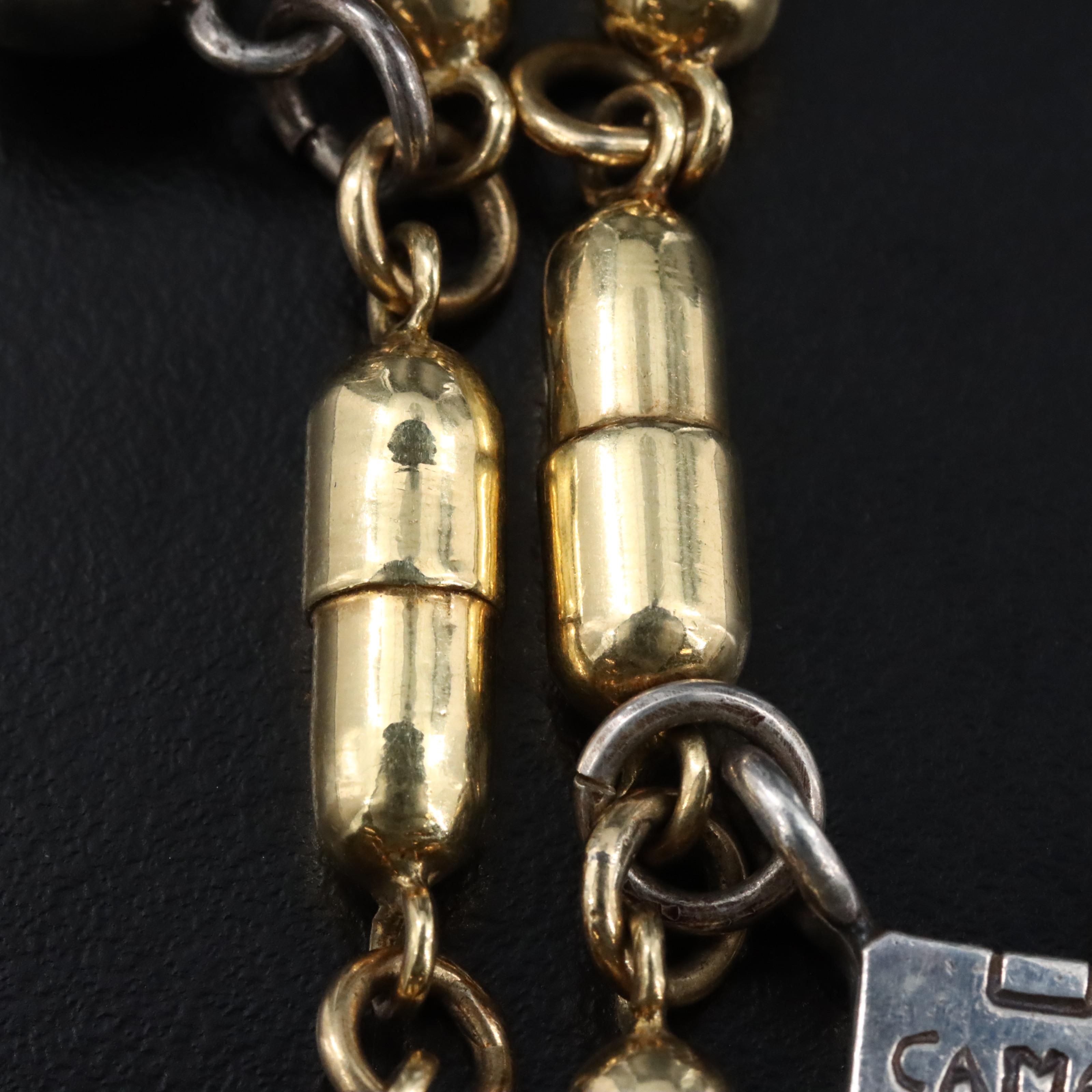 18K Pill Capsule Link Bracelet with Sterling Addiction Themed Charms