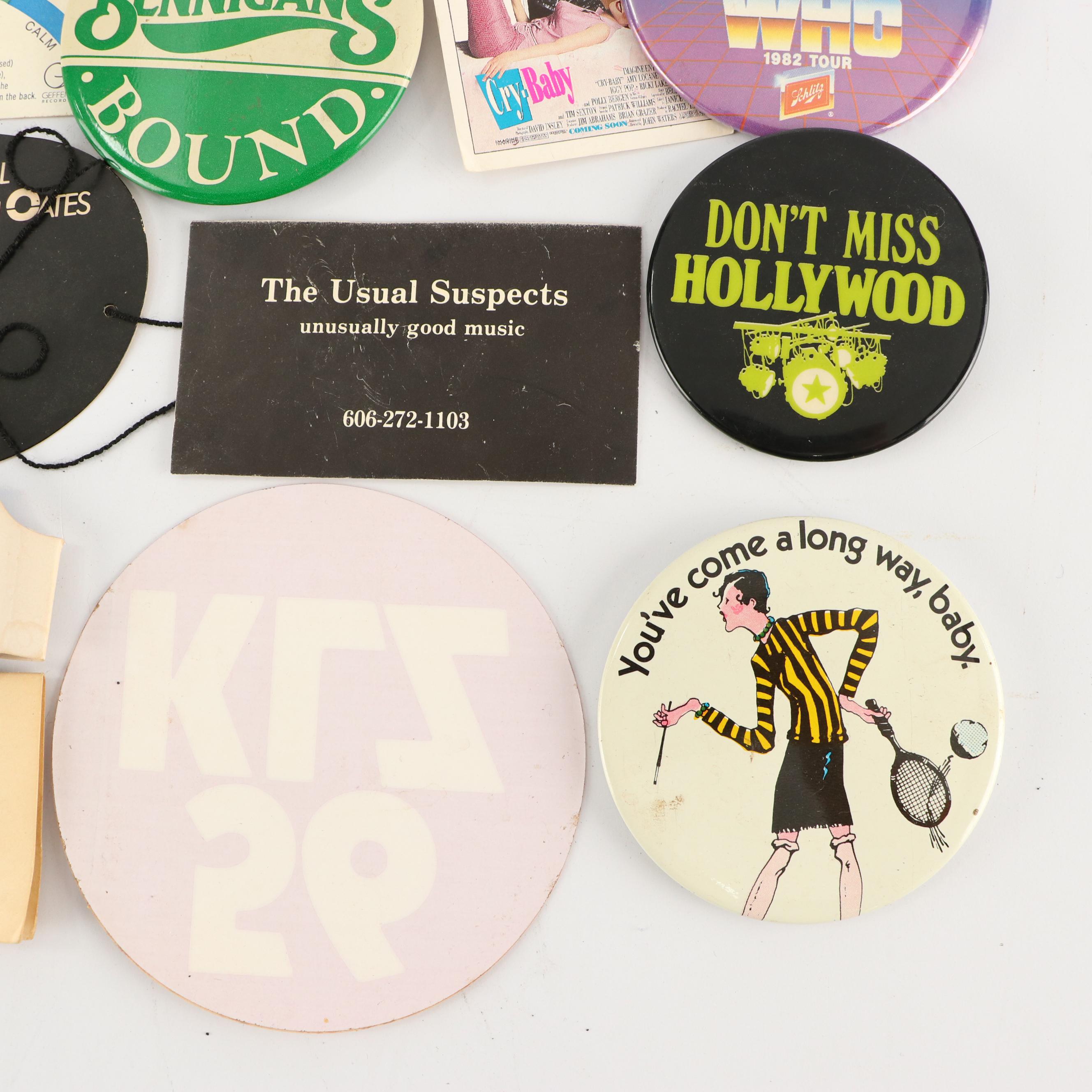 Movie and Music Themed Pins with "Mötley Crüe" Headband and More