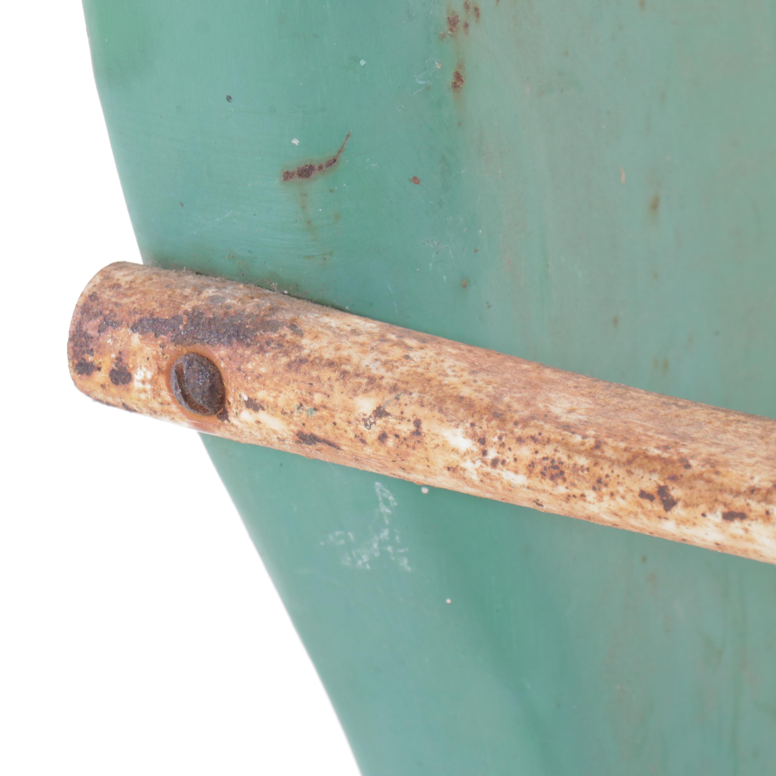 Pair of Mid Century Green Metal Armchairs