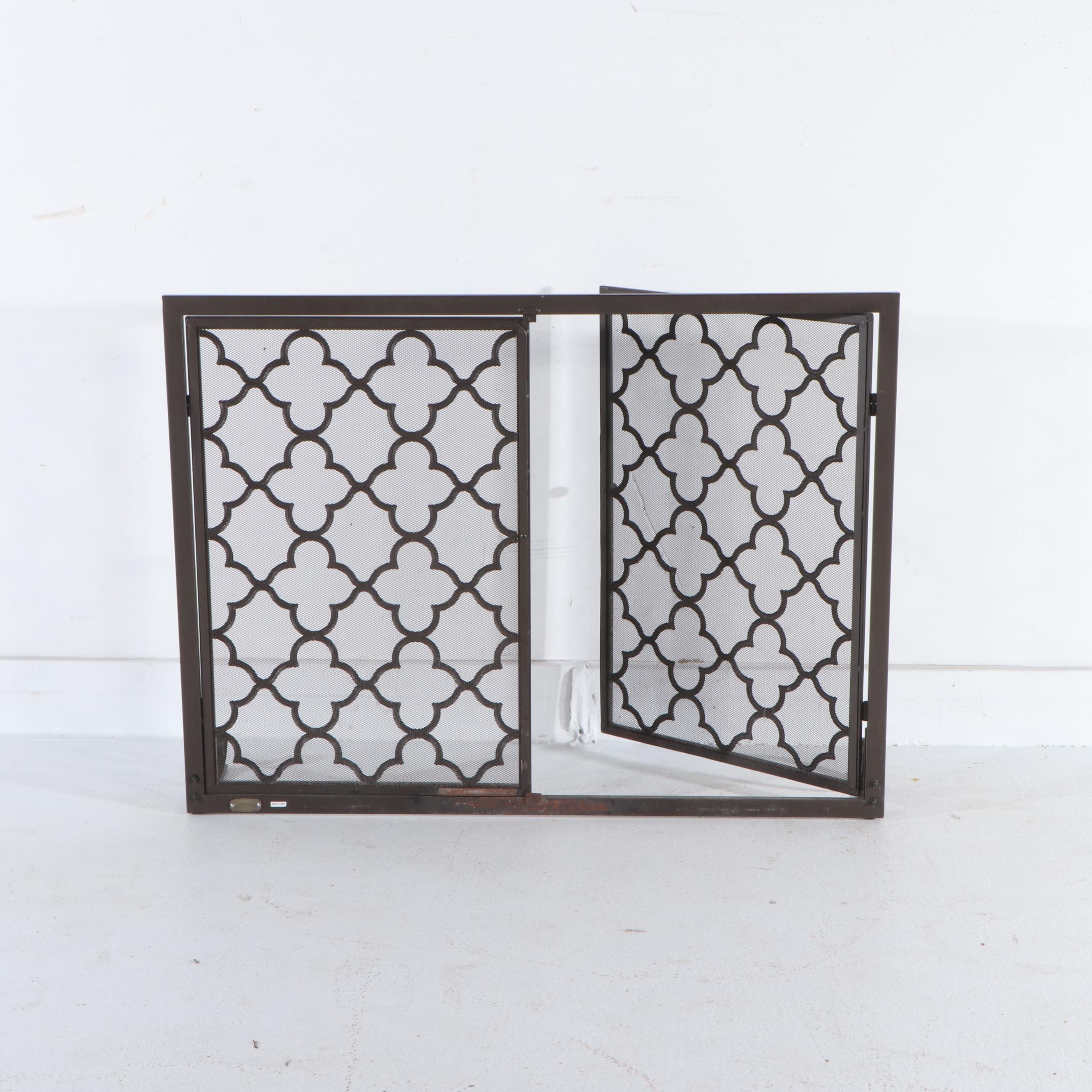 Plow & Hearth Geometric Fireplace Screen with Doors