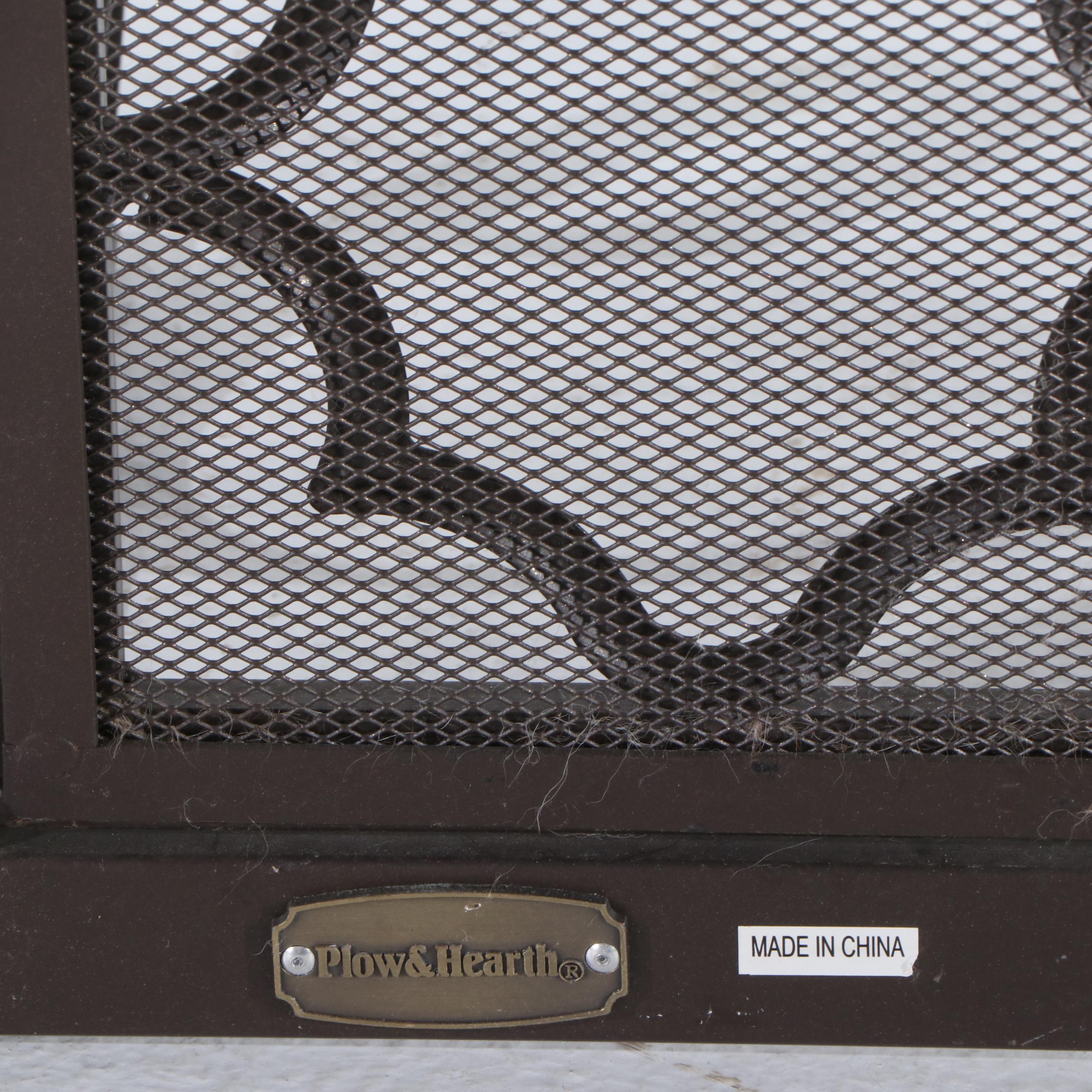 Plow & Hearth Geometric Fireplace Screen with Doors