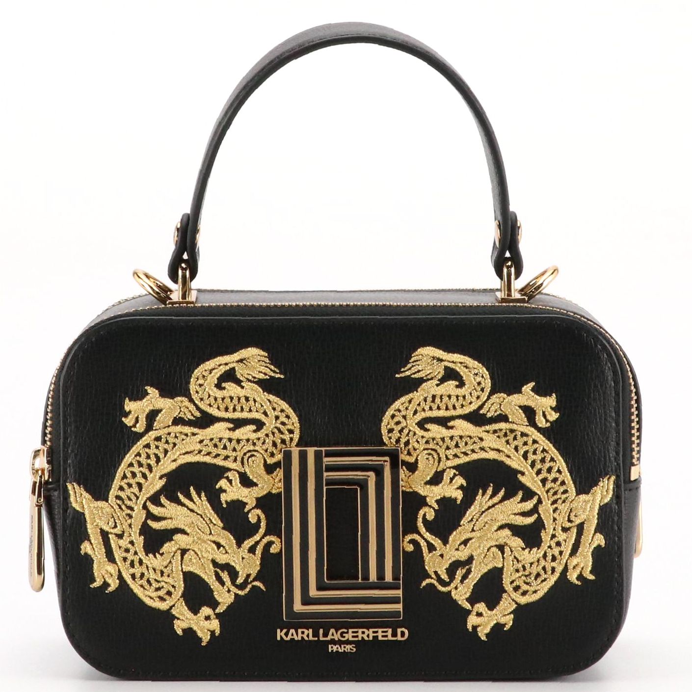 Karl Lagerfeld Paris Simone Crossbody Camera Bag in Dragon Embroidered Leather