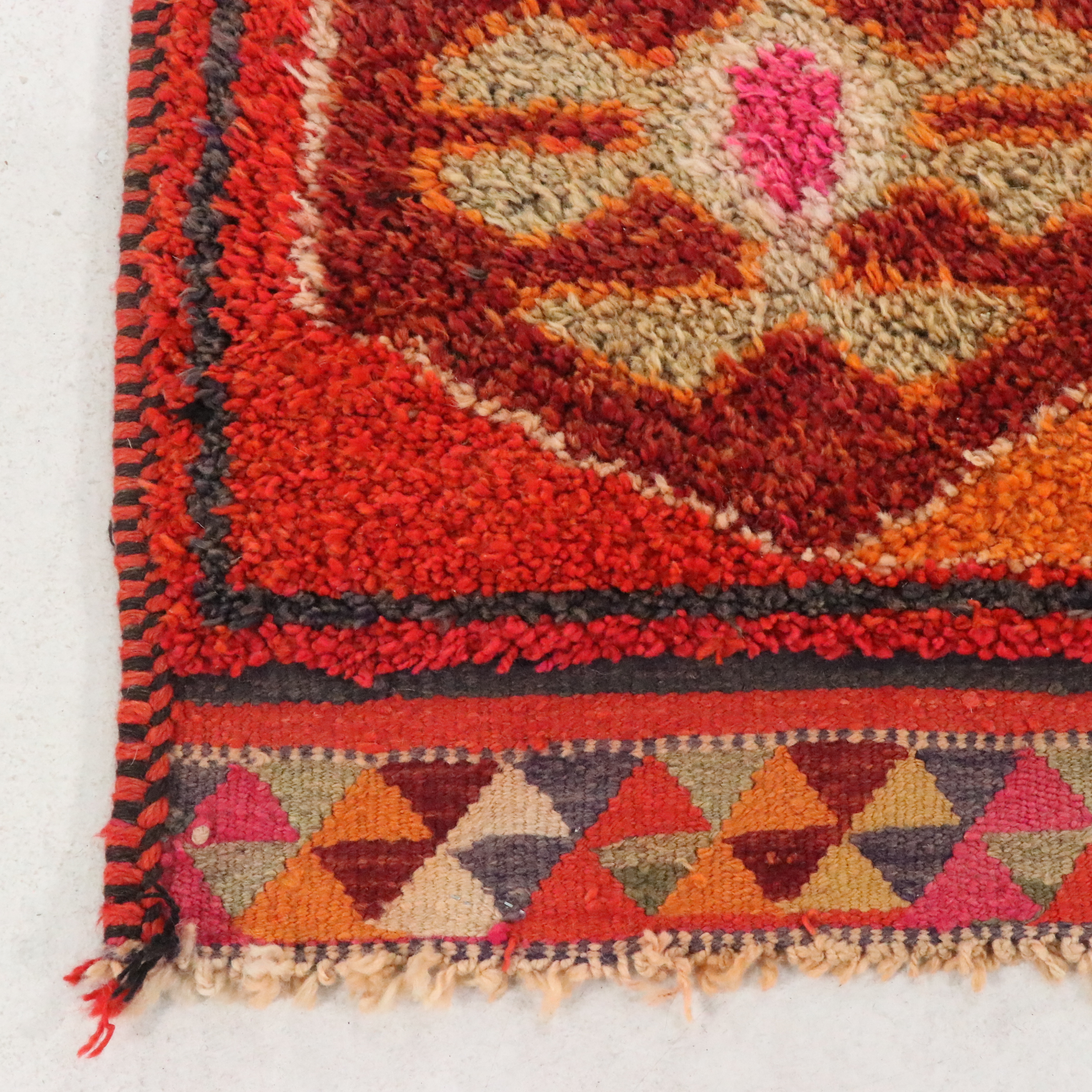 3'4 x 11'7 Hand-Knotted Moroccan Berber Carpet Runner Long Rug