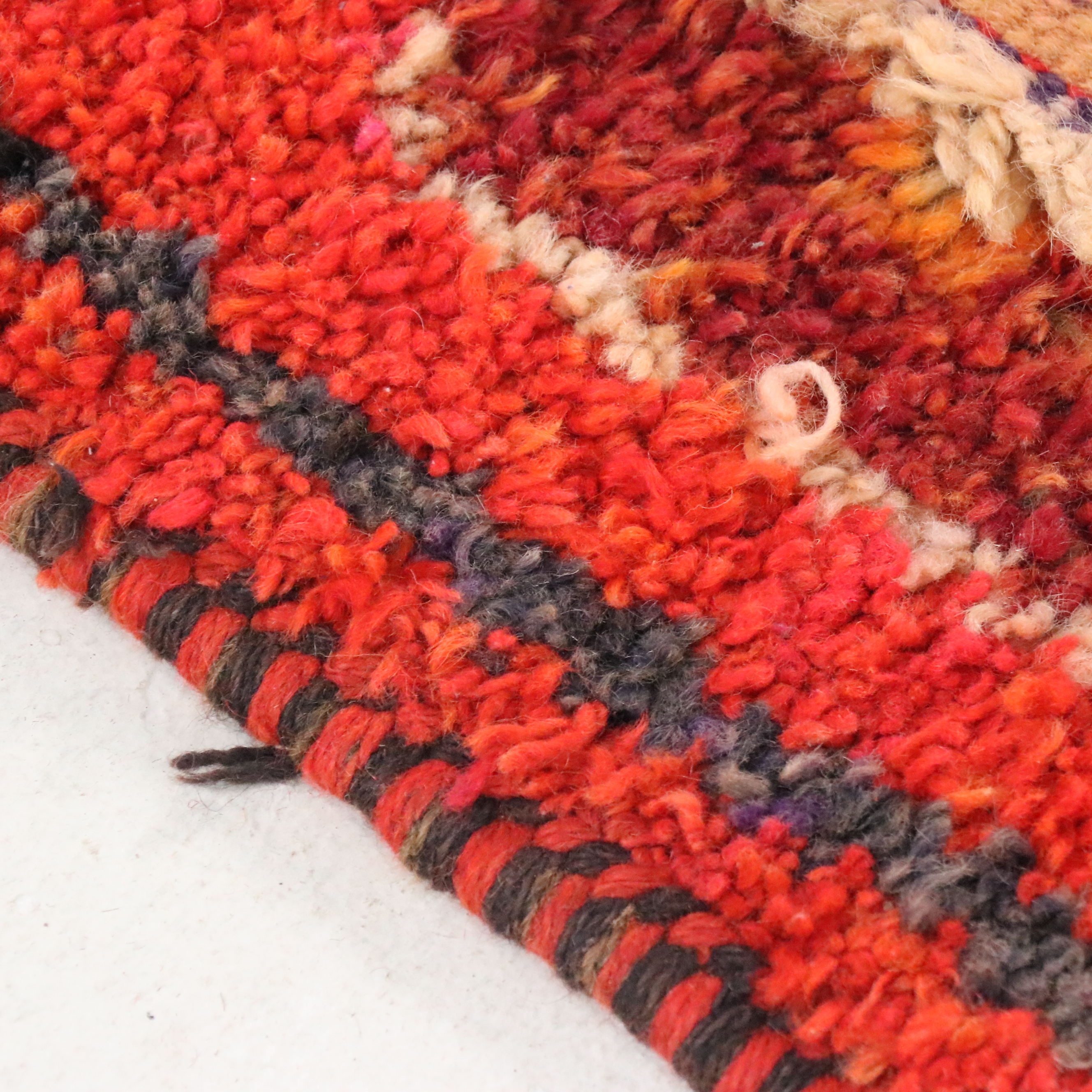 3'4 x 11'7 Hand-Knotted Moroccan Berber Carpet Runner Long Rug