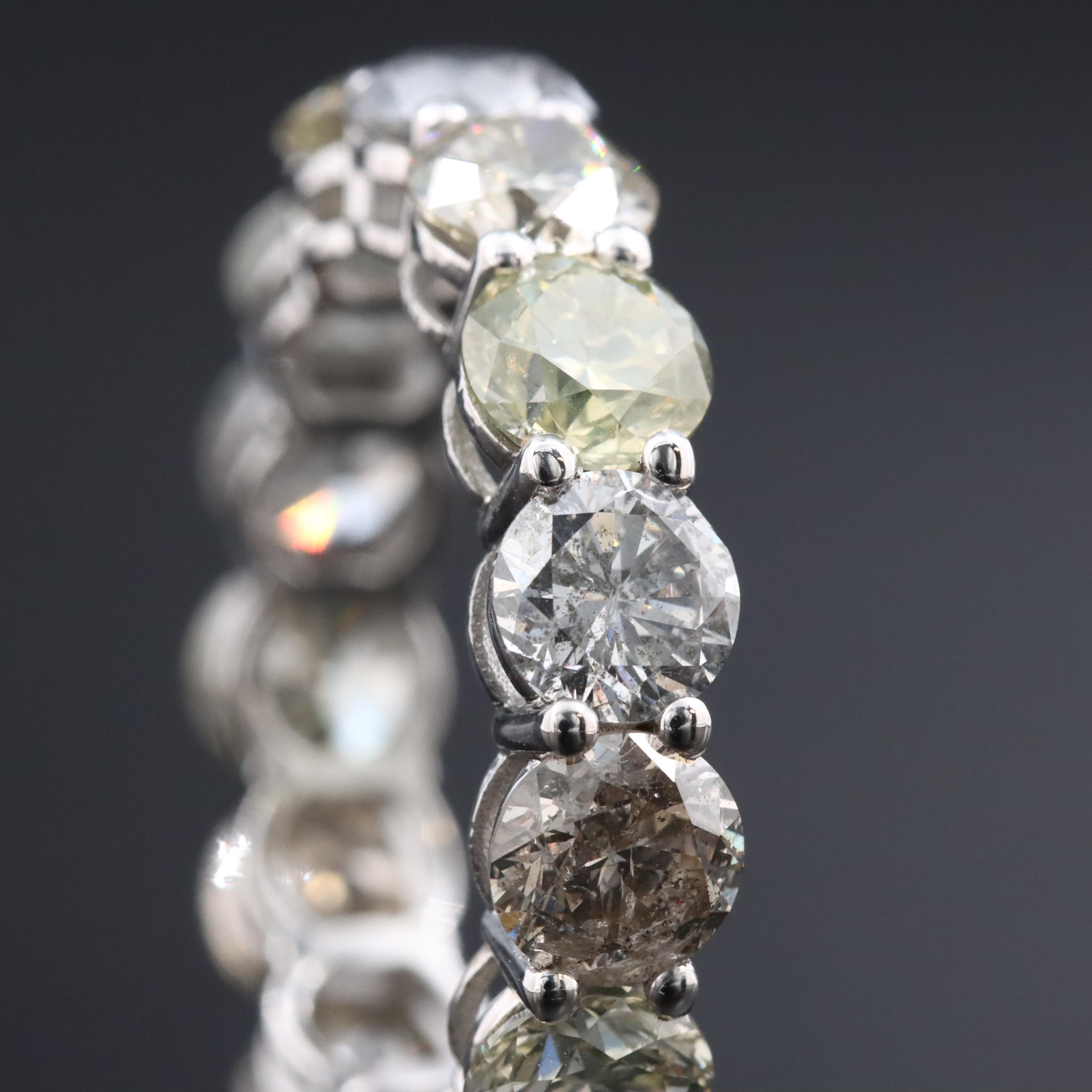 14K 7.63 CTW Diamond Eternity Band with IGI Report and Fancy Color Diamonds