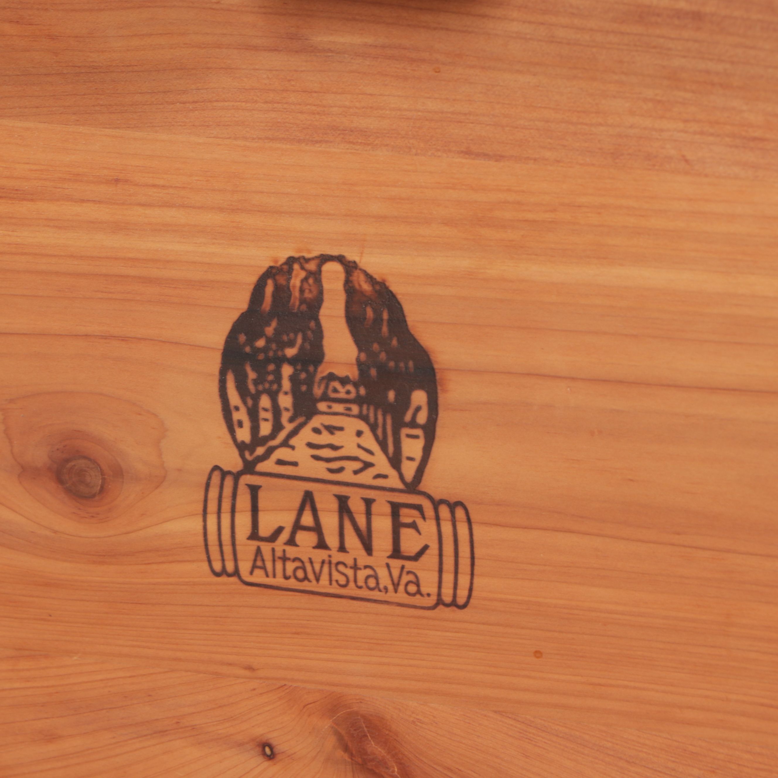 Lane Art Deco Style Burl and Walnut Waterfall Front Cedar Lined Chest